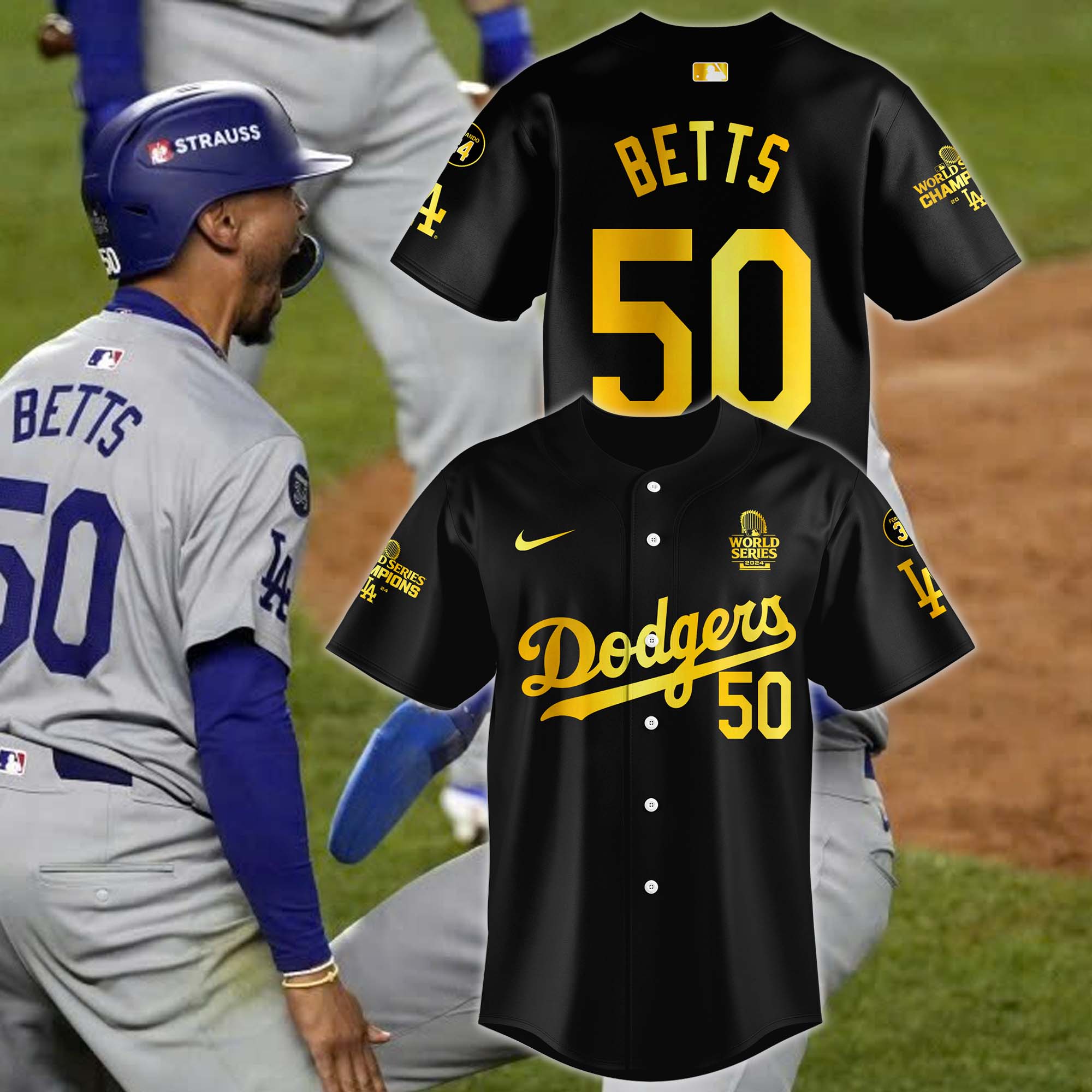 Los Angeles Dodgers Mookie Betts Black World Series Champions Baseball Jersey - Famjoys Los Angeles Dodgers Mookie Betts Black World Series Champions Baseball Jersey - Famjoys