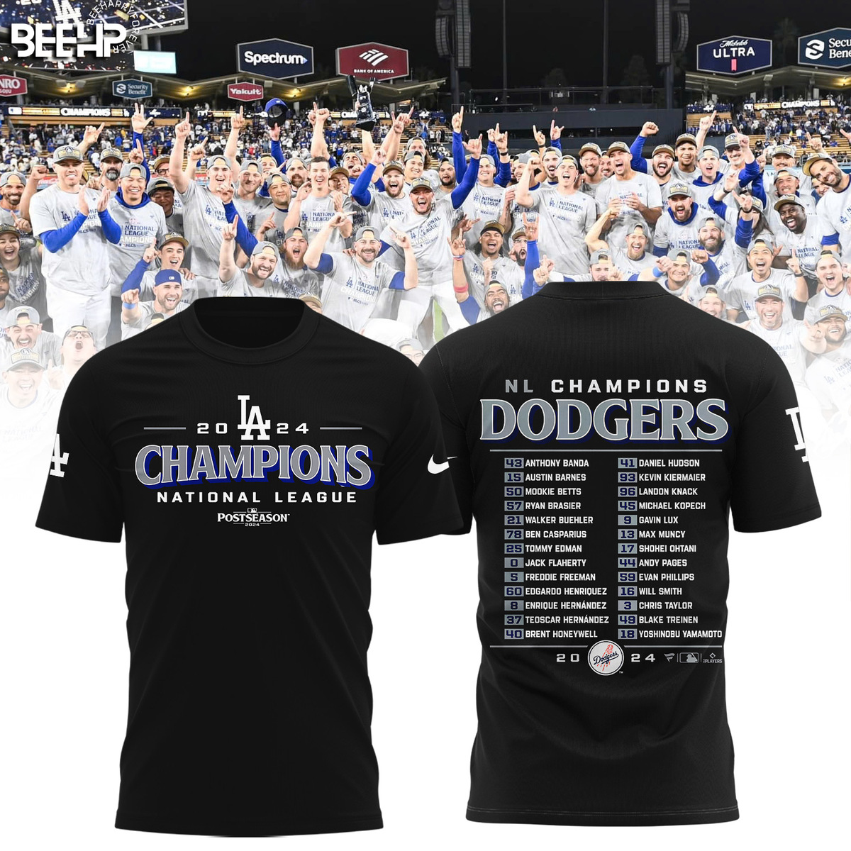 Los Angeles Dodgers National League Champions Shirt - Famjoys Los Angeles Dodgers National League Champions Shirt - Famjoys
