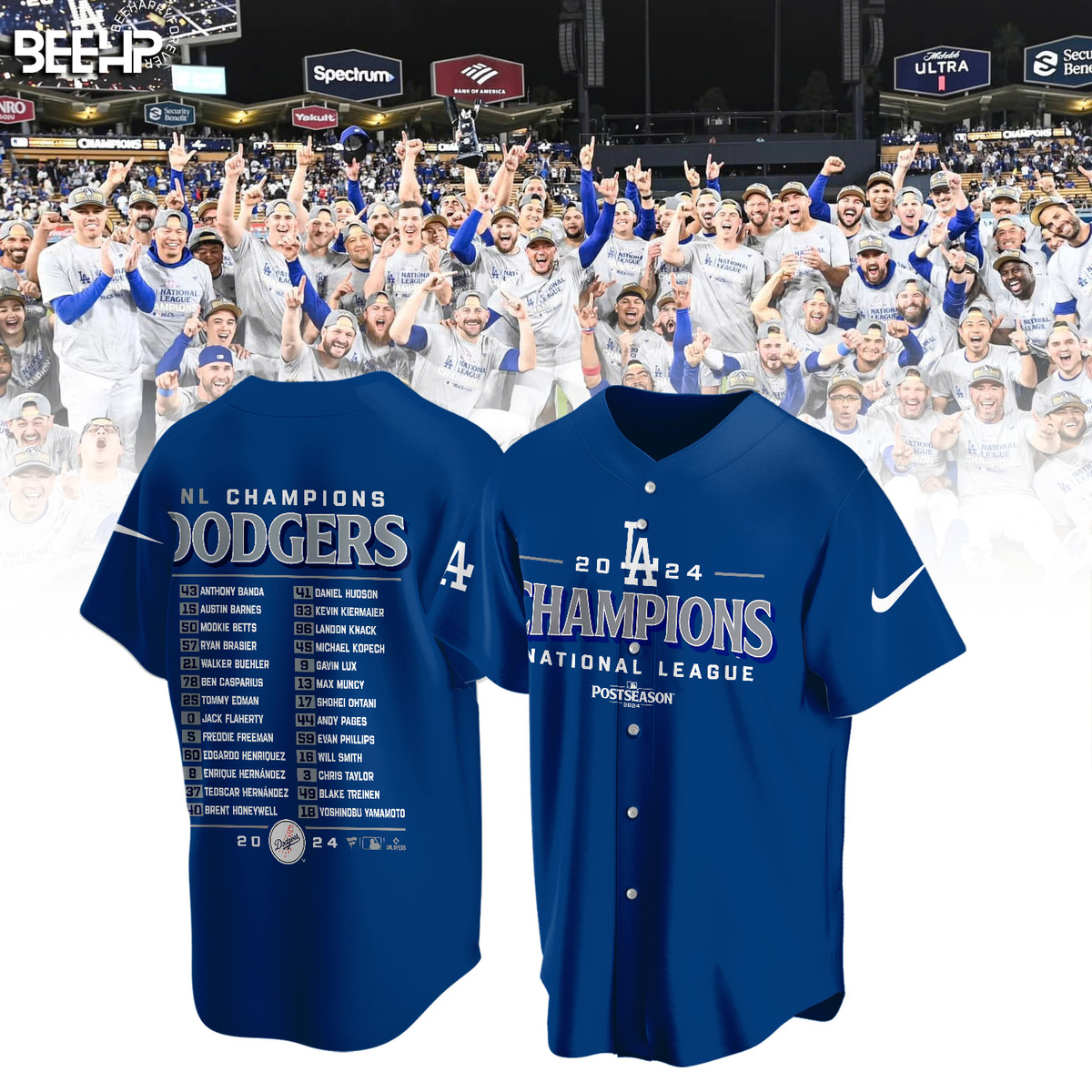 Los Angeles Dodgers National League Champions Shirt - Famjoys Los Angeles Dodgers National League Champions Shirt - Famjoys