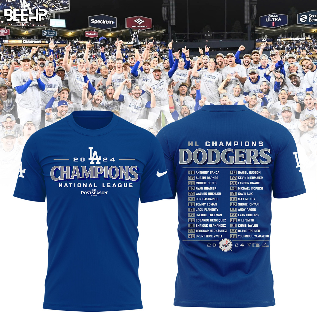 Los Angeles Dodgers National League Champions Shirt - Famjoys Los Angeles Dodgers National League Champions Shirt - Famjoys