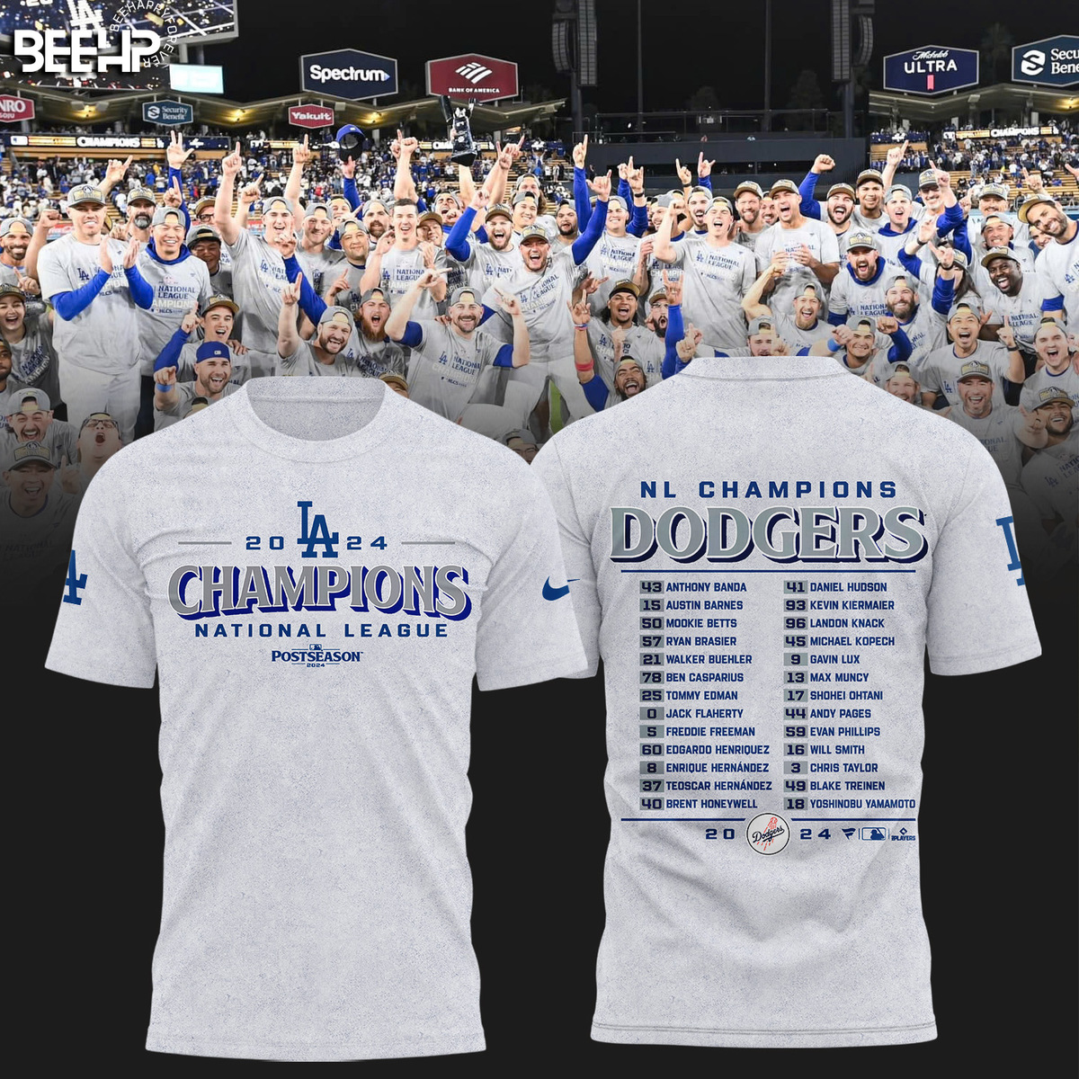 Los Angeles Dodgers National League Champions Shirt - Famjoys Los Angeles Dodgers National League Champions Shirt - Famjoys