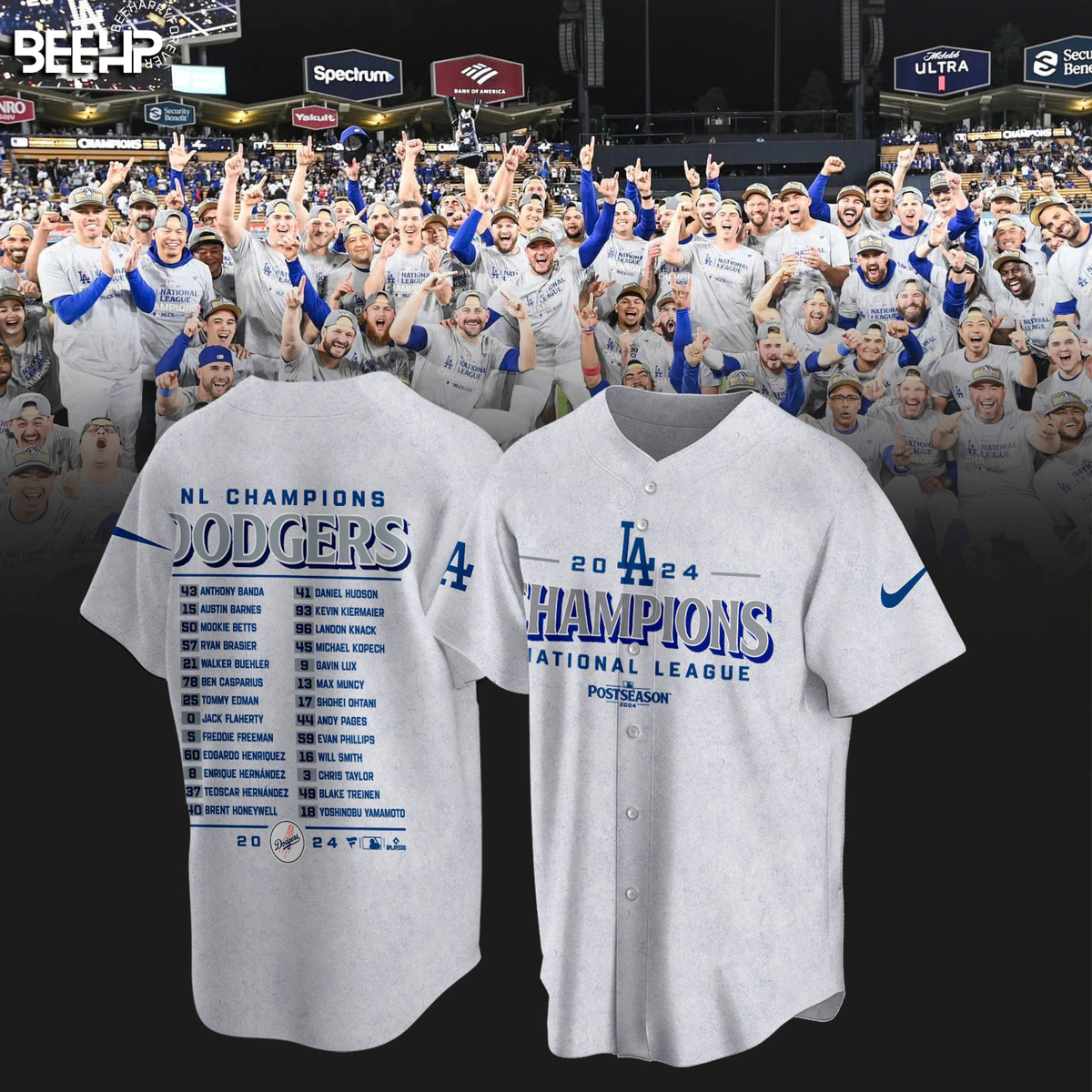 Los Angeles Dodgers National League Champions Shirt - Famjoys Los Angeles Dodgers National League Champions Shirt - Famjoys