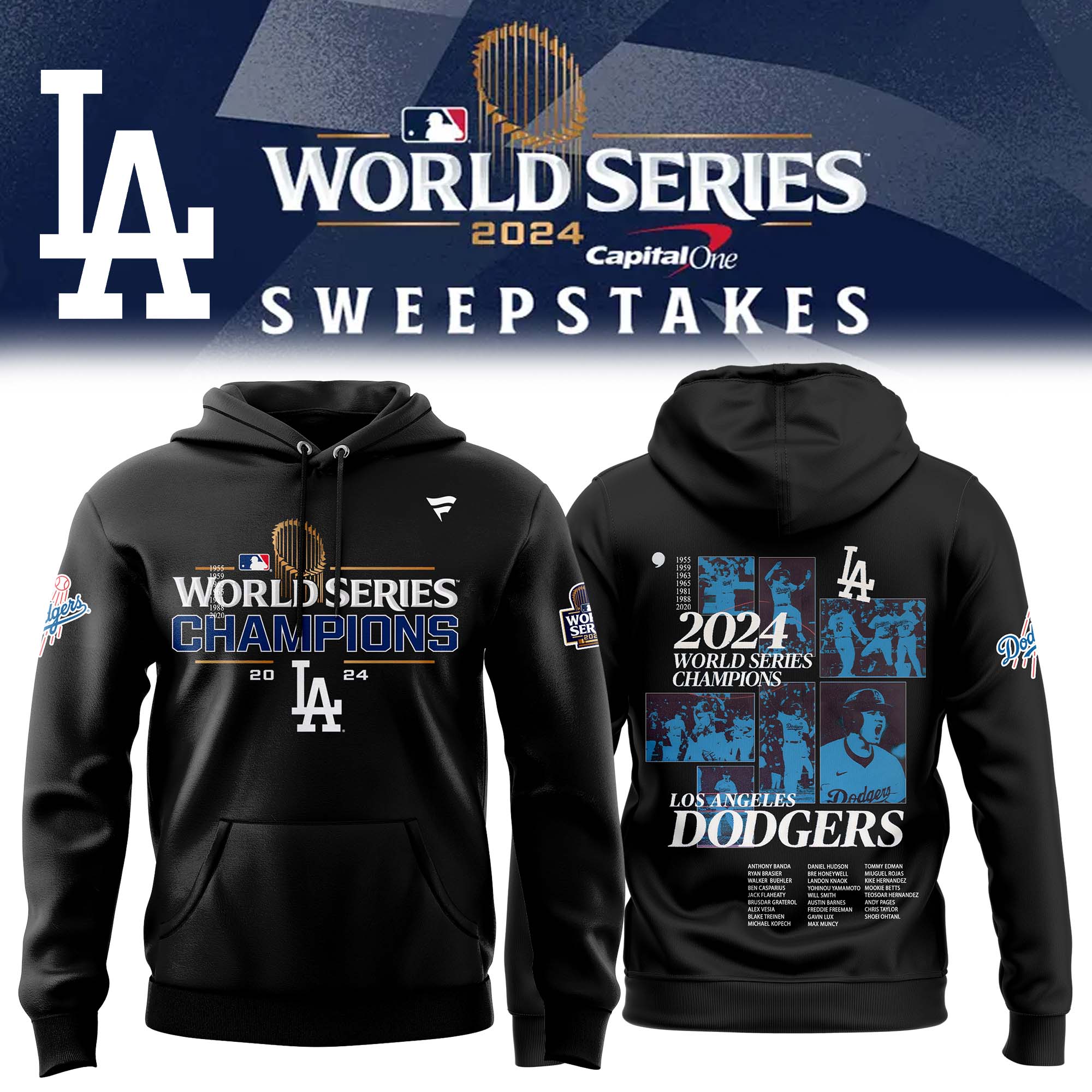 Los Angeles Dodgers Royal World Series Champions Hoodie - Famjoys Los Angeles Dodgers Royal World Series Champions Hoodie - Famjoys