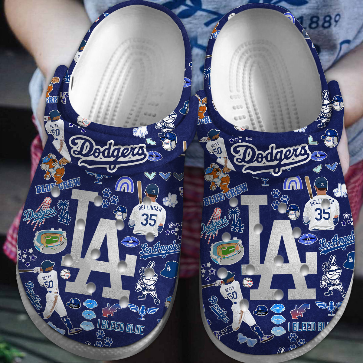 Los Angeles Dodgers Sport Crocs Crocband Clogs Shoes Comfortable For Men Women