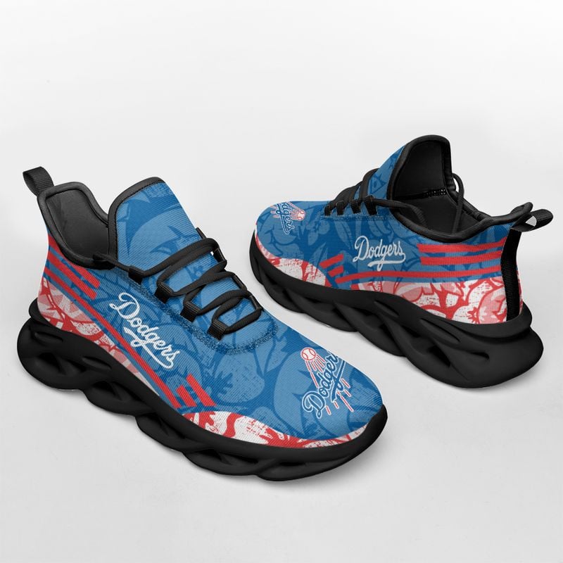 Los Angeles Dodgers Tropical Flowers Max Soul Shoes NLA066146 - Famjoys Los Angeles Dodgers Tropical Flowers Max Soul Shoes NLA066146 - Famjoys