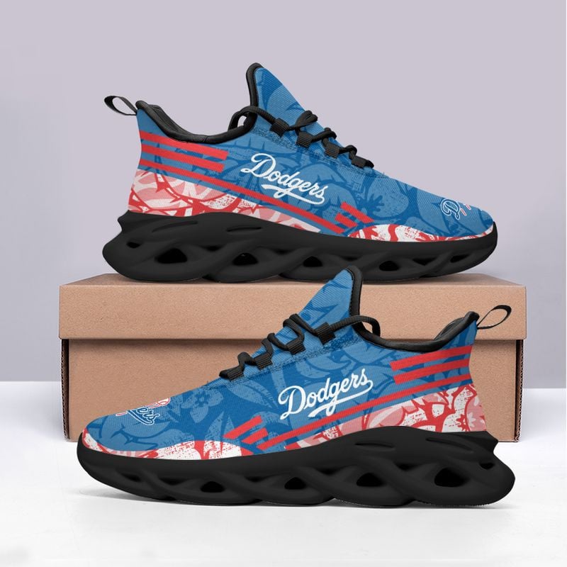 Los Angeles Dodgers Tropical Flowers Max Soul Shoes NLA066146 - Famjoys Los Angeles Dodgers Tropical Flowers Max Soul Shoes NLA066146 - Famjoys