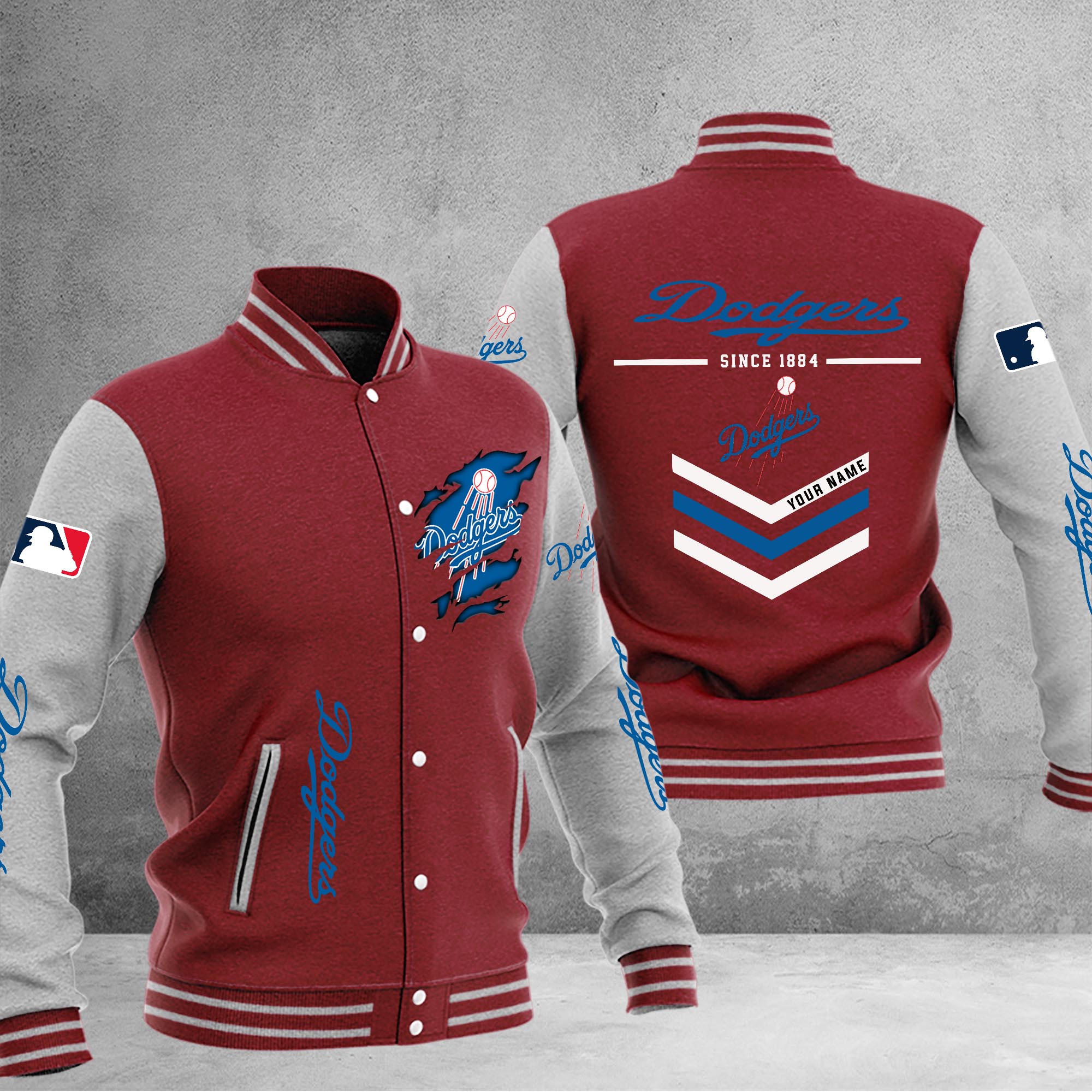 Los Angeles Dodgers Varsity Baseball Jacket - Famjoys Los Angeles Dodgers Varsity Baseball Jacket - Famjoys
