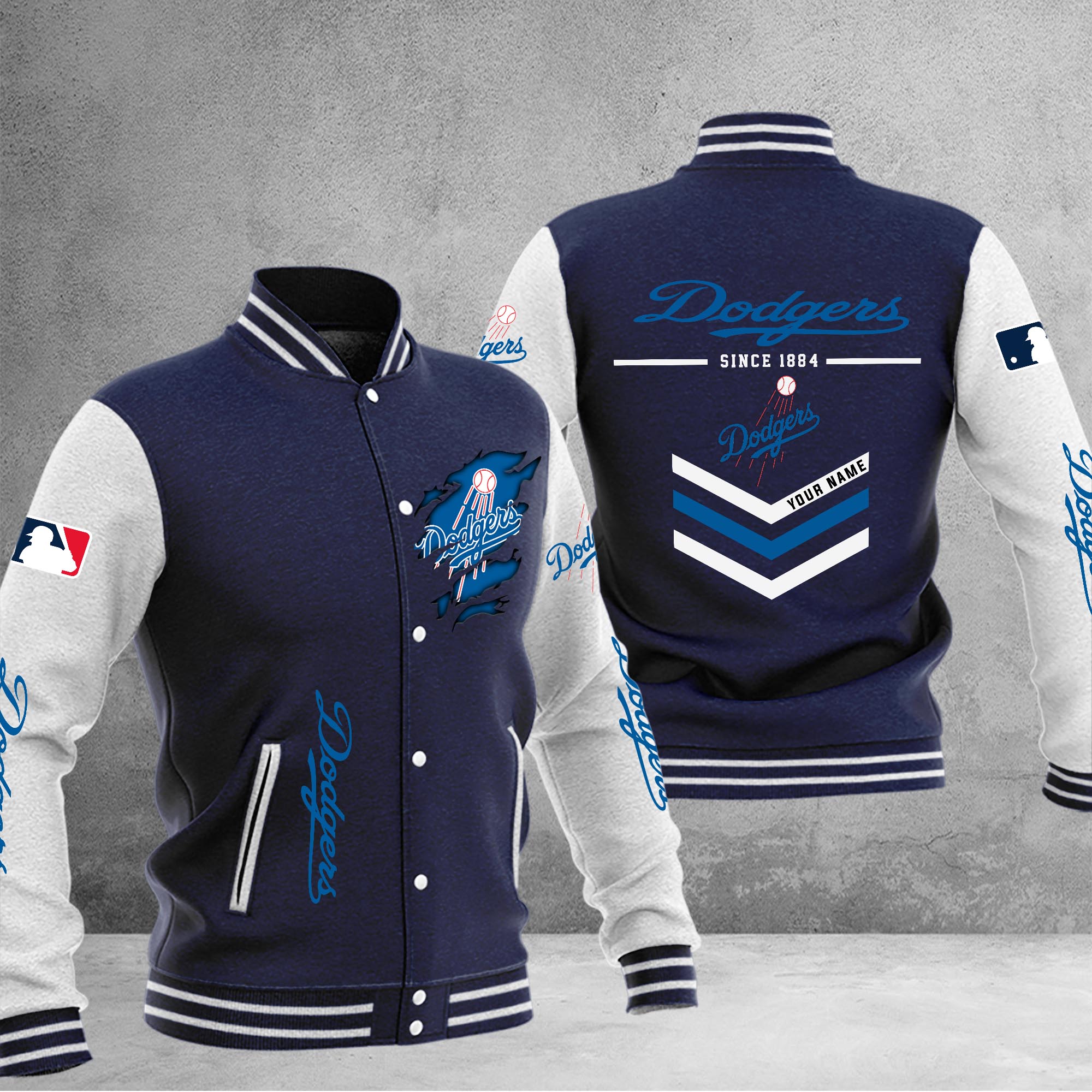 Los Angeles Dodgers Varsity Baseball Jacket - Famjoys Los Angeles Dodgers Varsity Baseball Jacket - Famjoys