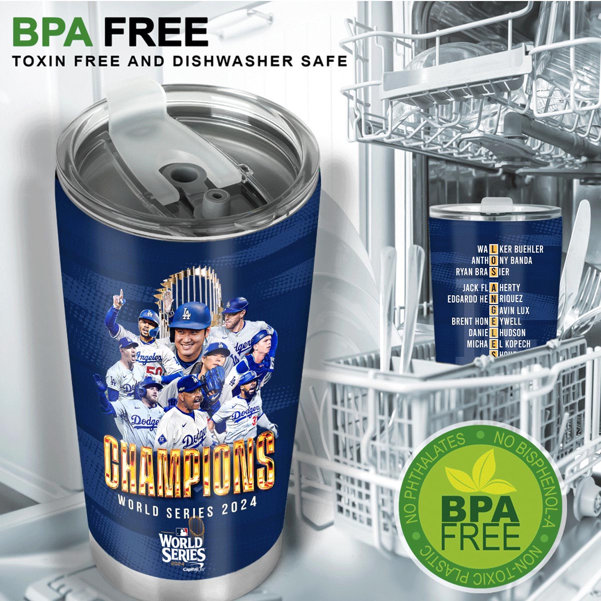Los Angeles Dodgers World Series Champions Tumbler - Famjoys Los Angeles Dodgers World Series Champions Tumbler - Famjoys