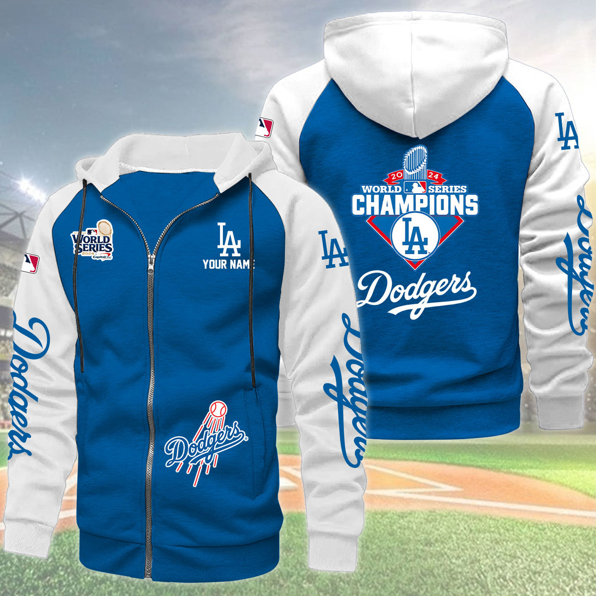 Los Angeles Dodgers Zipper Hoodie - Famjoys Los Angeles Dodgers Zipper Hoodie - Famjoys