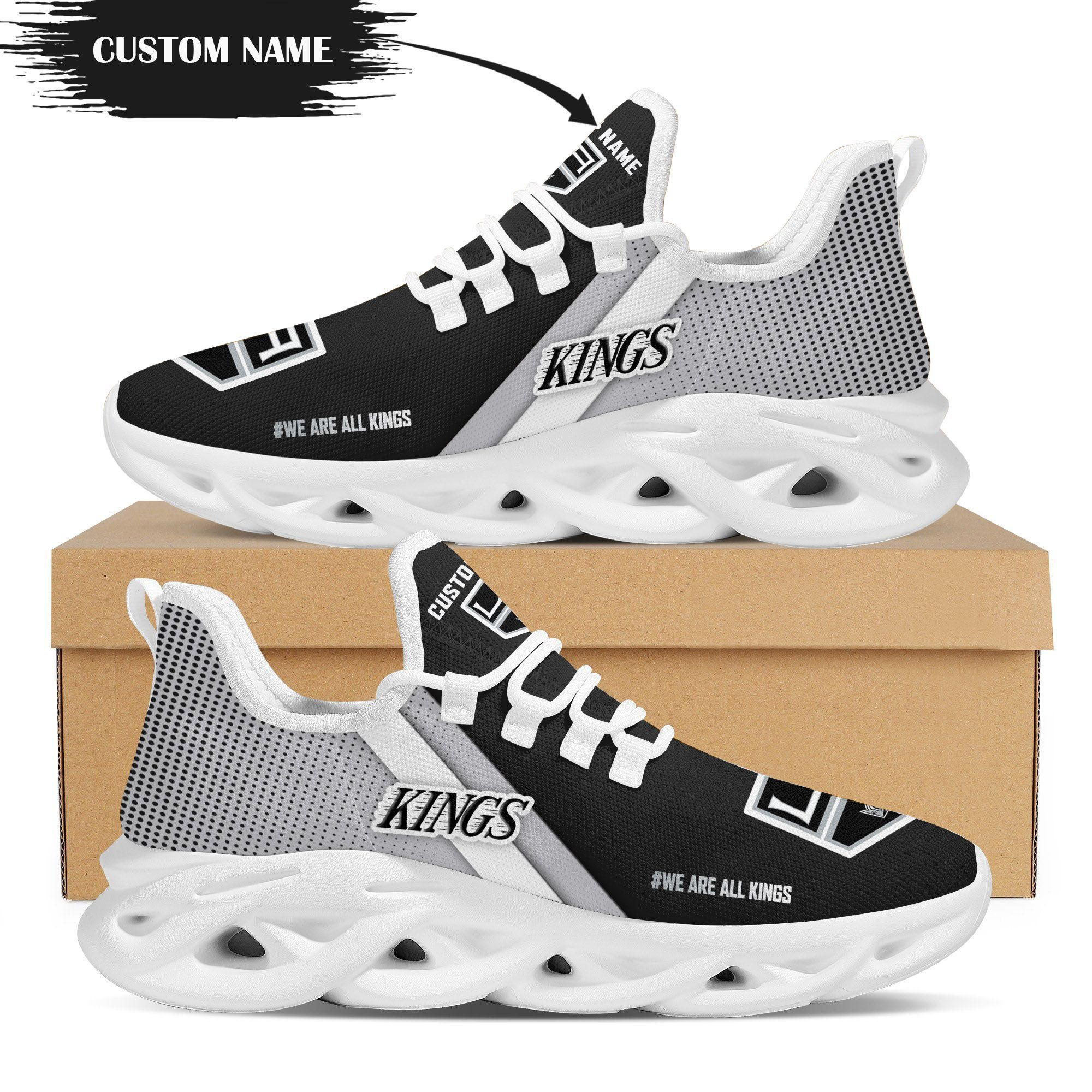 Los Angeles Kings Custom Personalized Max Soul Sneakers Shoes - Famjoys Los Angeles Kings Custom Personalized Max Soul Sneakers Shoes - Famjoys