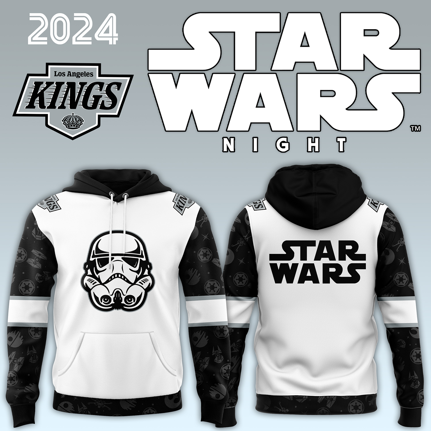 Los Angeles Kings x Star Wars Night Hoodie - Famjoys Los Angeles Kings x Star Wars Night Hoodie - Famjoys