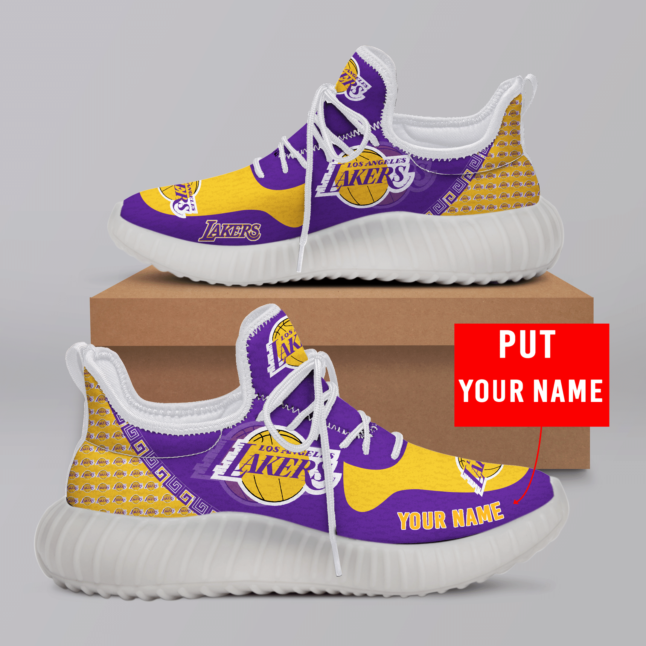 Los Angeles Lakers Custom Name YZ Shoes - v11.3 - Famjoys Los Angeles Lakers Custom Name YZ Shoes - v11.3 - Famjoys