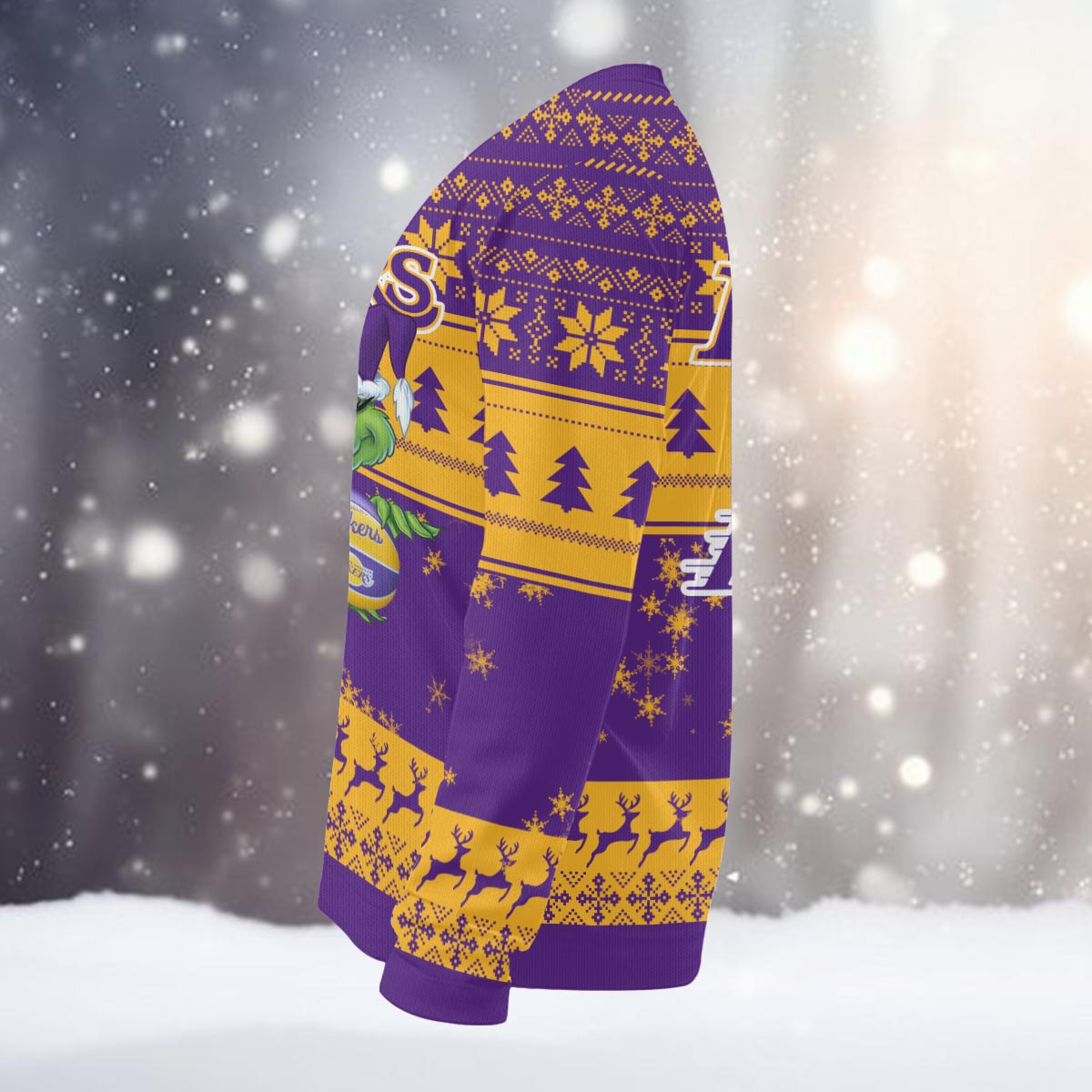 Los Angeles Lakers Grinch Christmas Ugly Sweater - Famjoys Los Angeles Lakers Grinch Christmas Ugly Sweater - Famjoys