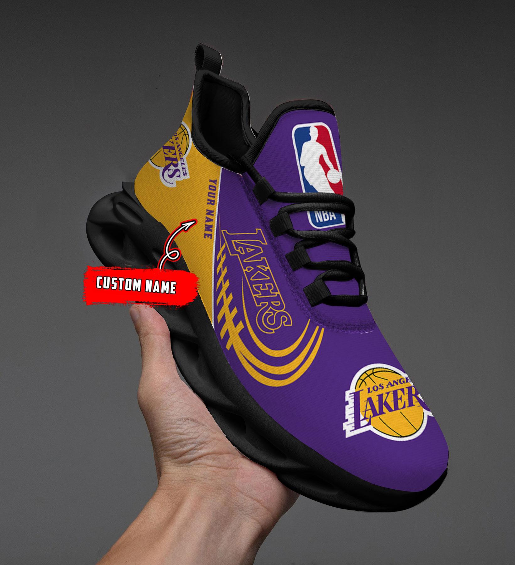 Los Angeles Lakers Max Soul Shoes - Famjoys Los Angeles Lakers Max Soul Shoes - Famjoys