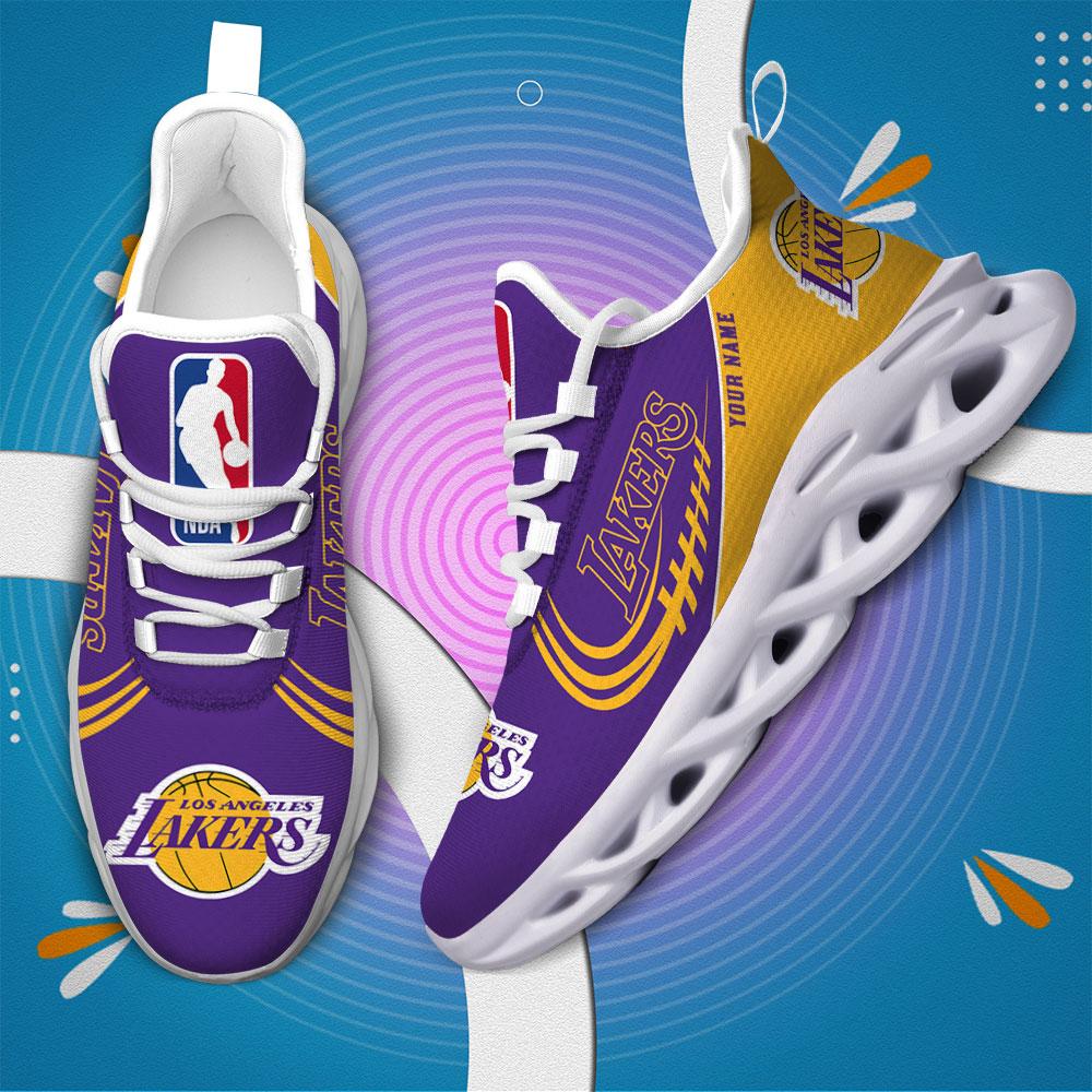 Los Angeles Lakers Max Soul Shoes - Famjoys Los Angeles Lakers Max Soul Shoes - Famjoys