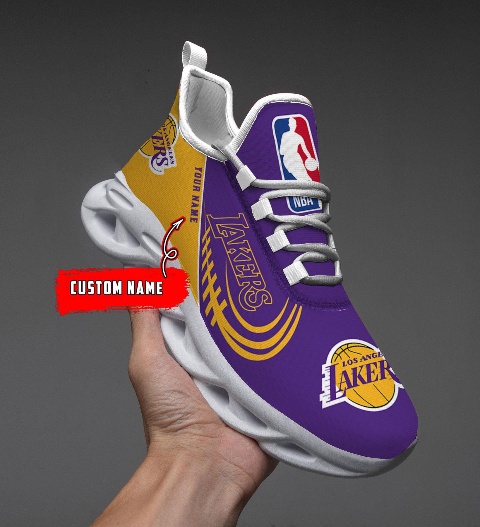 Los Angeles Lakers Max Soul Shoes - Famjoys Los Angeles Lakers Max Soul Shoes - Famjoys