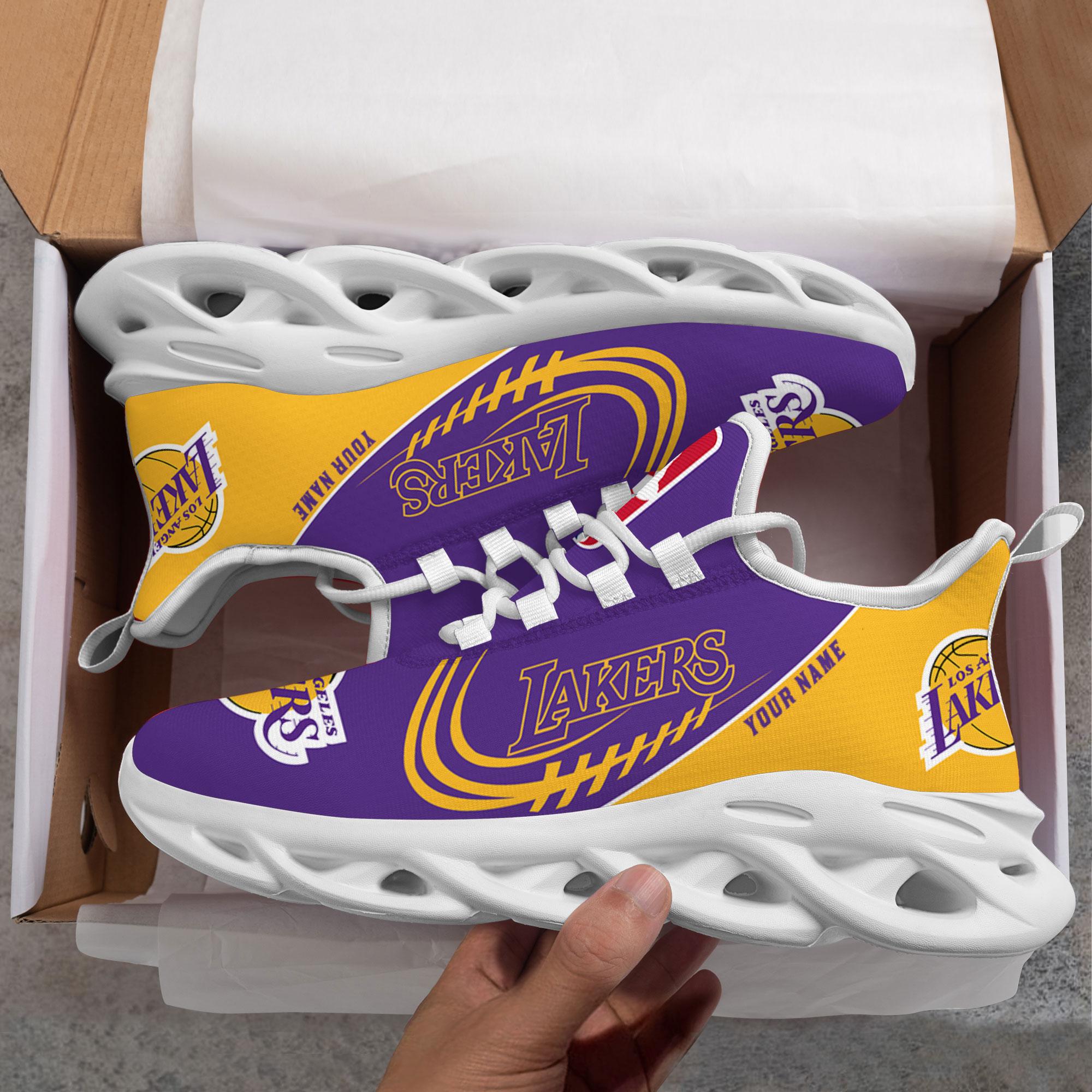 Los Angeles Lakers Max Soul Shoes - Famjoys Los Angeles Lakers Max Soul Shoes - Famjoys