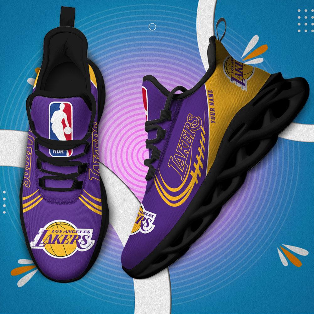Los Angeles Lakers Max Soul Shoes - Famjoys Los Angeles Lakers Max Soul Shoes - Famjoys