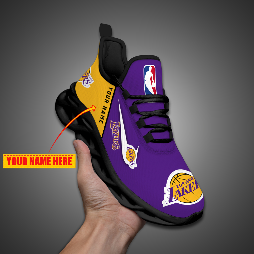 Los Angeles Lakers Personalized Max Soul Shoes - Famjoys Los Angeles Lakers Personalized Max Soul Shoes - Famjoys