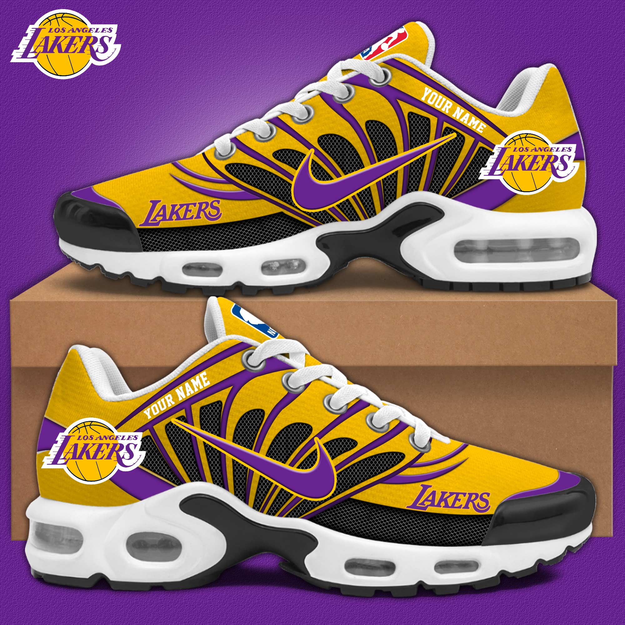 Los Angeles Lakers Personalized Shoes - Famjoys Los Angeles Lakers Personalized Shoes - Famjoys
