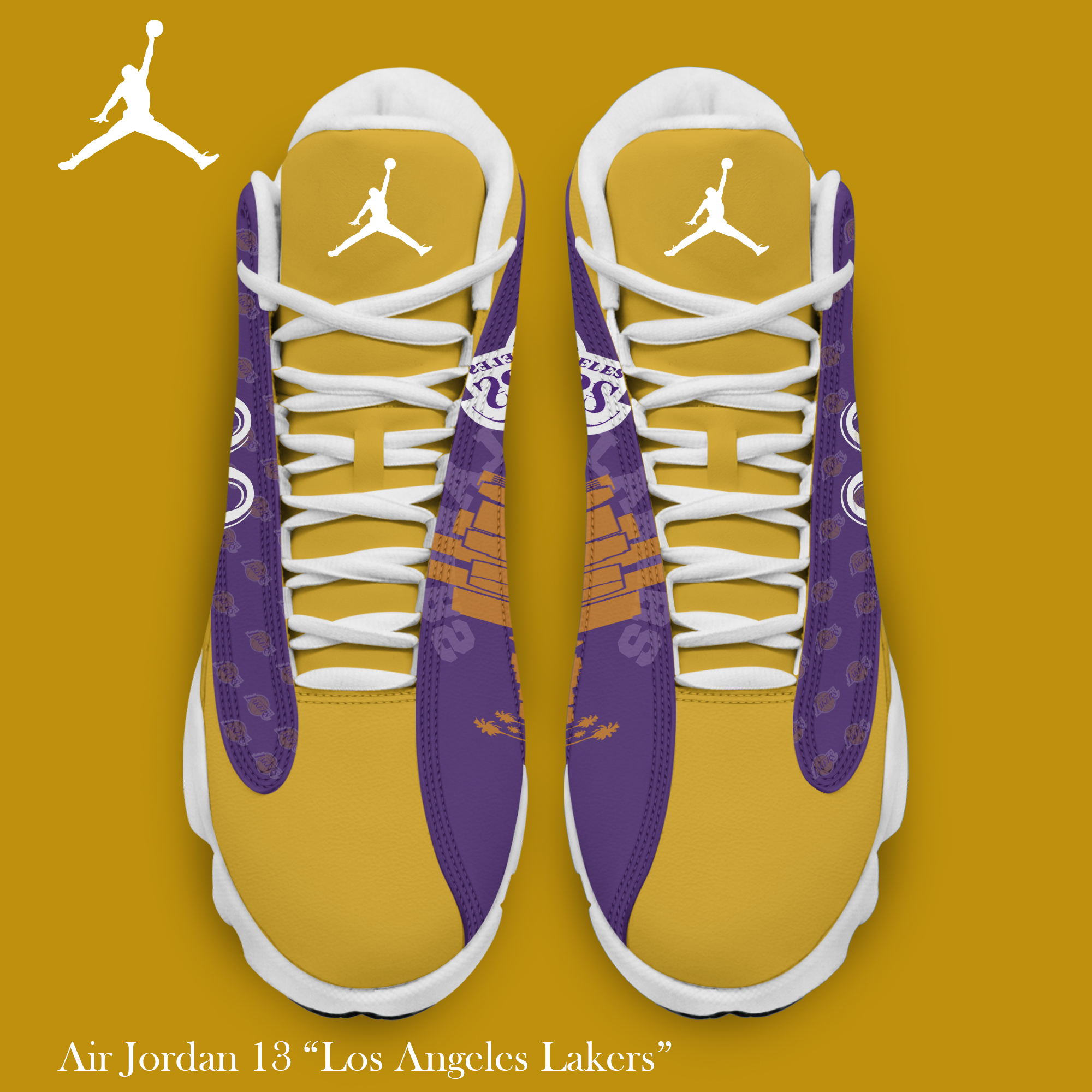 Los Angeles Lakers Personalized Shoes J13 - Famjoys Los Angeles Lakers Personalized Shoes J13 - Famjoys