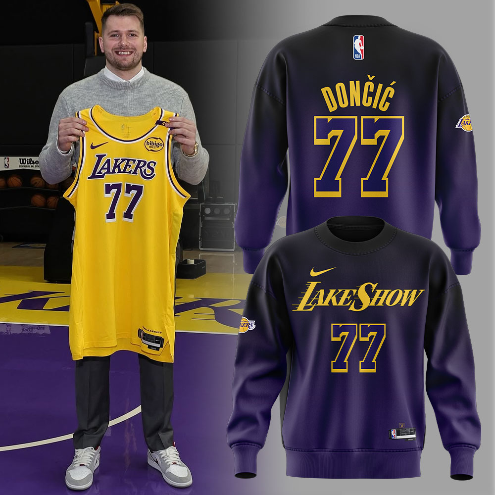 Los Angeles Lakers Show Luka Doncic Sweatshirt - Famjoys Los Angeles Lakers Show Luka Doncic Sweatshirt - Famjoys