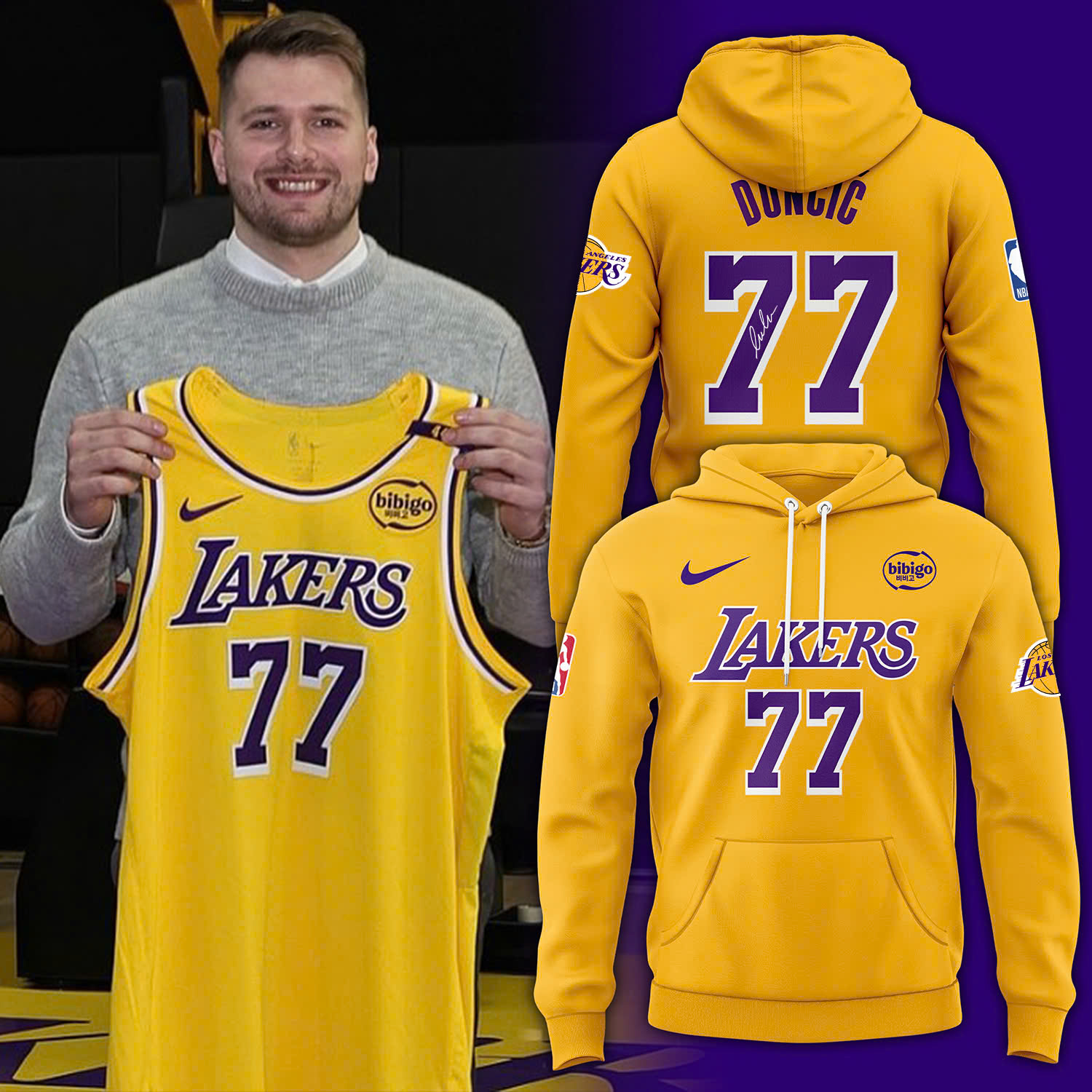 Los Angeles Lakers x Lake Show Luka Hoodie v2 - Famjoys Los Angeles Lakers x Lake Show Luka Hoodie v2 - Famjoys