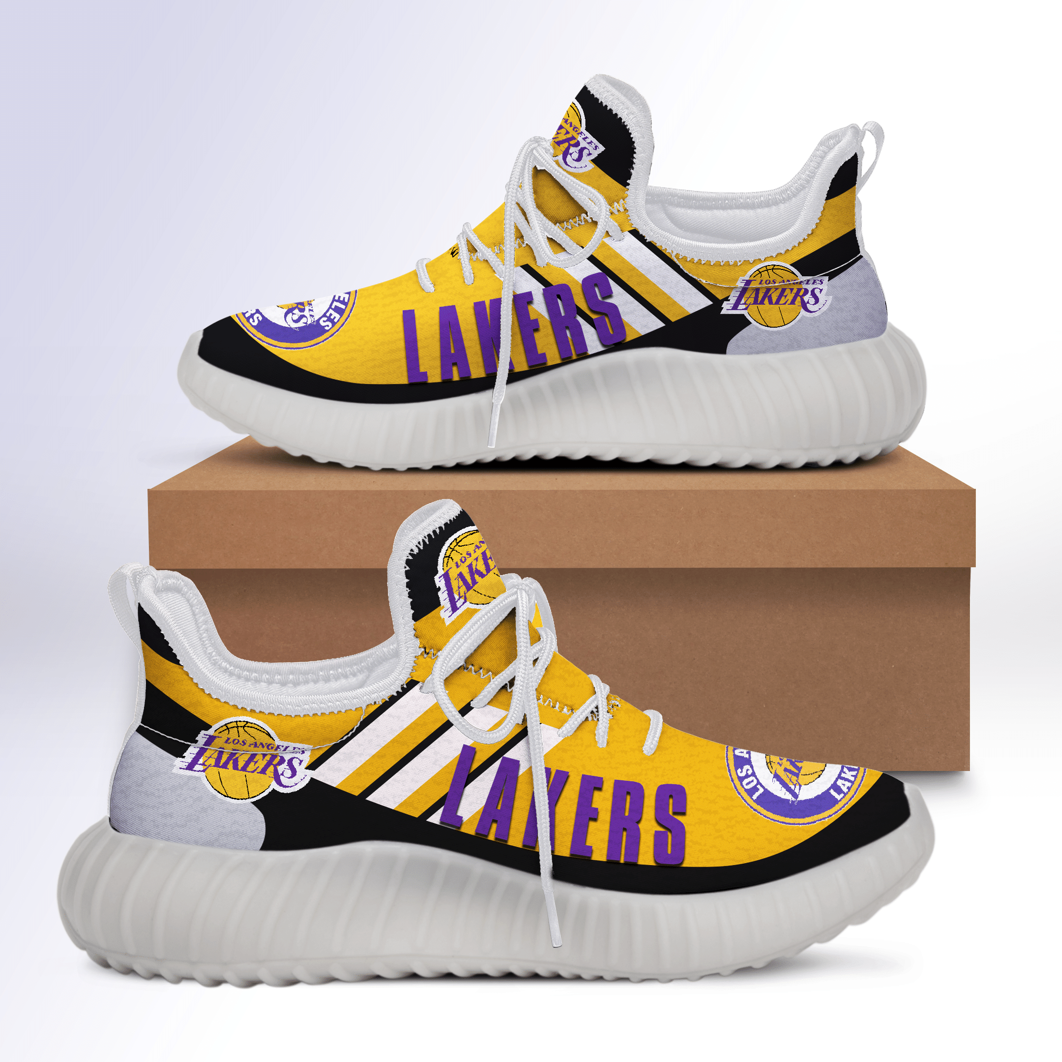 Los Angeles Lakers Yellow YZ Shoes - v2 - Famjoys Los Angeles Lakers Yellow YZ Shoes - v2 - Famjoys