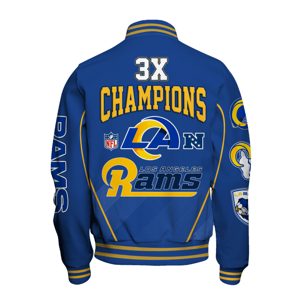 Los Angeles Rams 3X Super Bowl Champions Varsity Jacket - Famjoys Los Angeles Rams 3X Super Bowl Champions Varsity Jacket - Famjoys