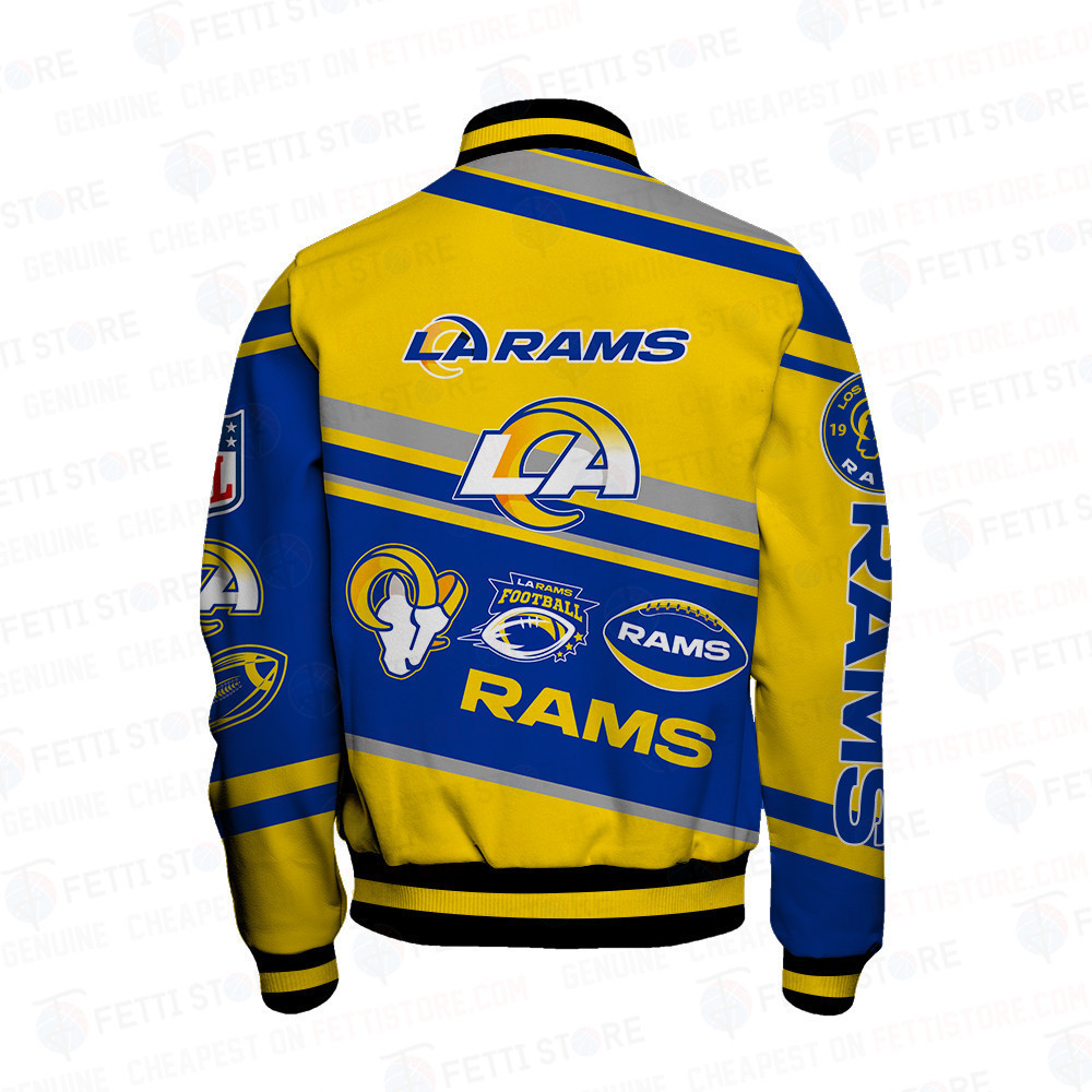 Los Angeles Rams American Football League Pattern Varsity Jacket - Famjoys Los Angeles Rams American Football League Pattern Varsity Jacket - Famjoys