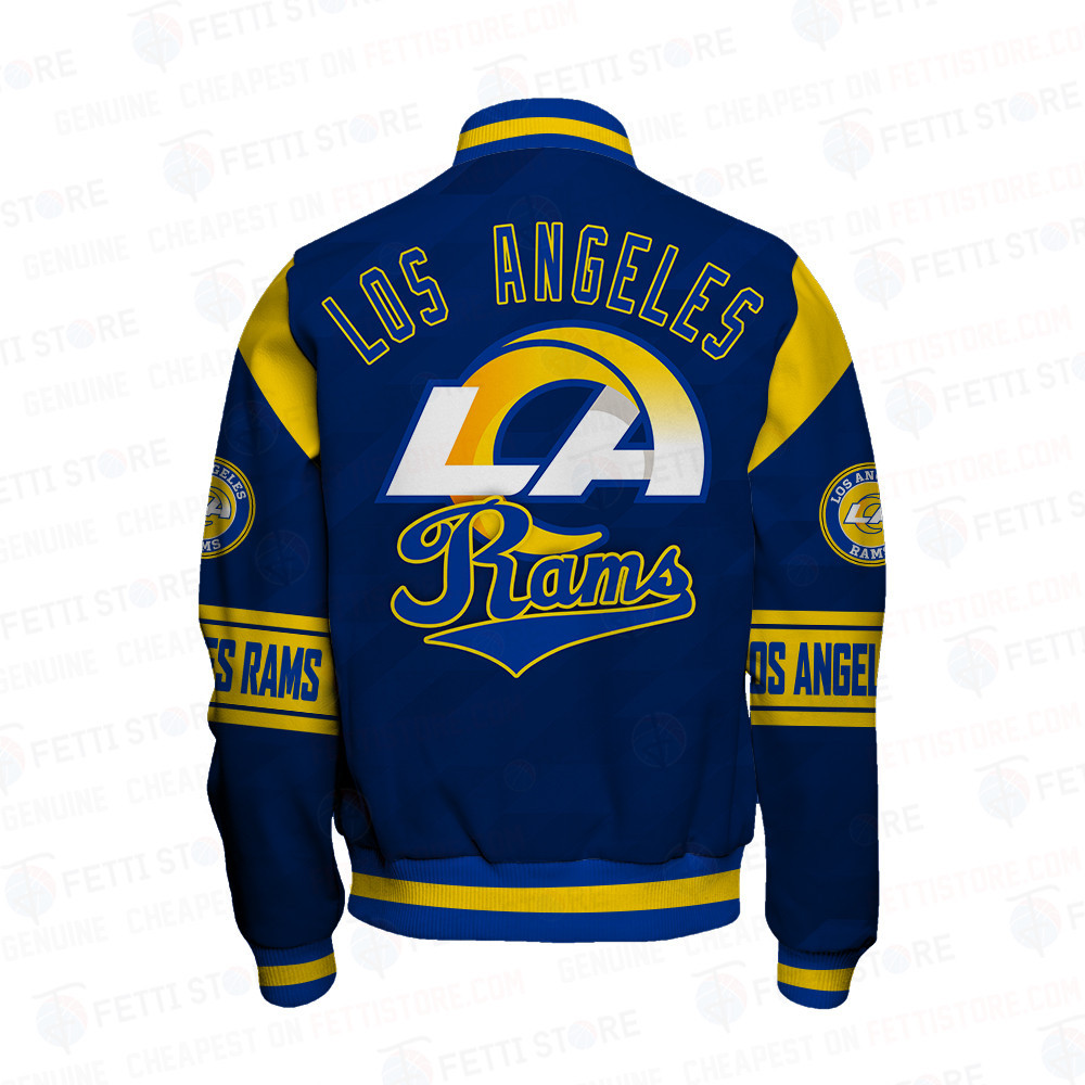 Los Angeles Rams American Football League Pattern Varsity Jacket SH1 V2 - Famjoys Los Angeles Rams American Football League Pattern Varsity Jacket SH1 V2 - Famjoys
