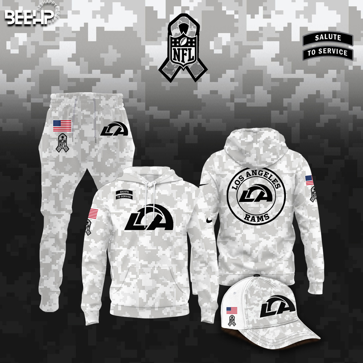 Los Angeles Rams Camo Salute to Service Combo - Famjoys Los Angeles Rams Camo Salute to Service Combo - Famjoys