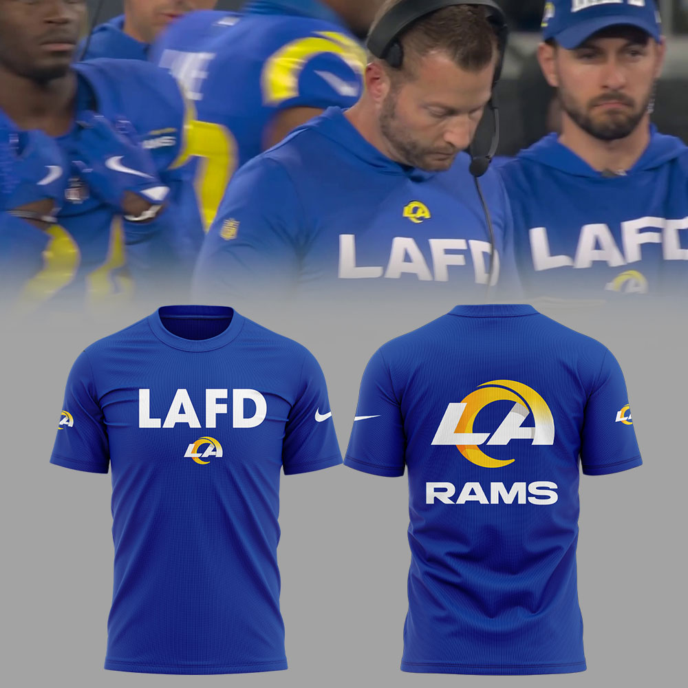 Los Angeles Rams Coach Sean McVay LAFD T-shirt - Famjoys Los Angeles Rams Coach Sean McVay LAFD T-shirt - Famjoys