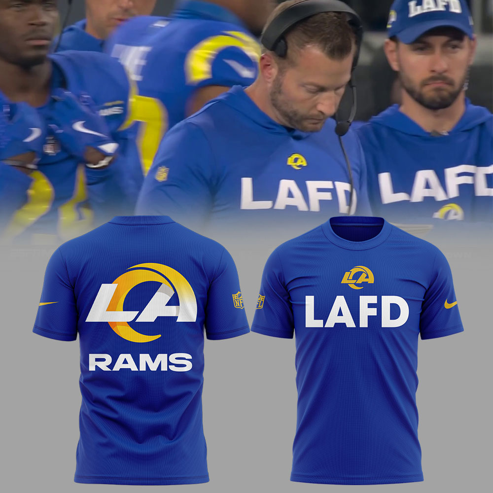 Los Angeles Rams Coach Sean McVay LAFD T-shirt V3 - Famjoys Los Angeles Rams Coach Sean McVay LAFD T-shirt V3 - Famjoys