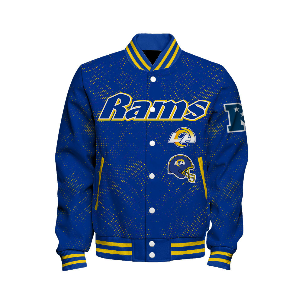 Los Angeles Rams - Continue Writing The Dream Unisex Varsity Jacket - Famjoys Los Angeles Rams - Continue Writing The Dream Unisex Varsity Jacket - Famjoys