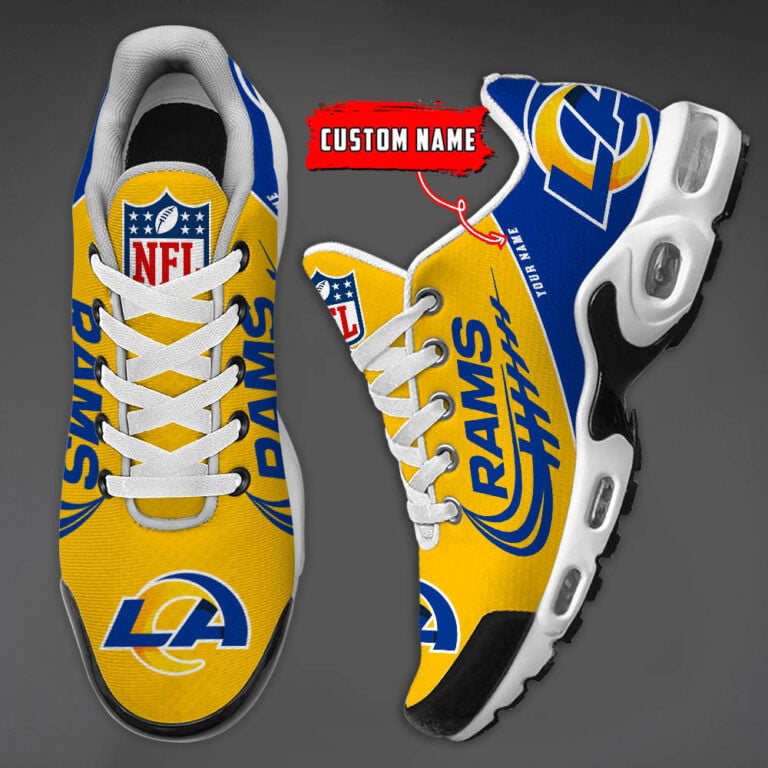 Los Angeles Rams Custom Name-TN Shoes And Baseball Jersey Shirt Perfect Gift-DS001 - Famjoys Los Angeles Rams Custom Name-TN Shoes And Baseball Jersey Shirt Perfect Gift-DS001 - Famjoys