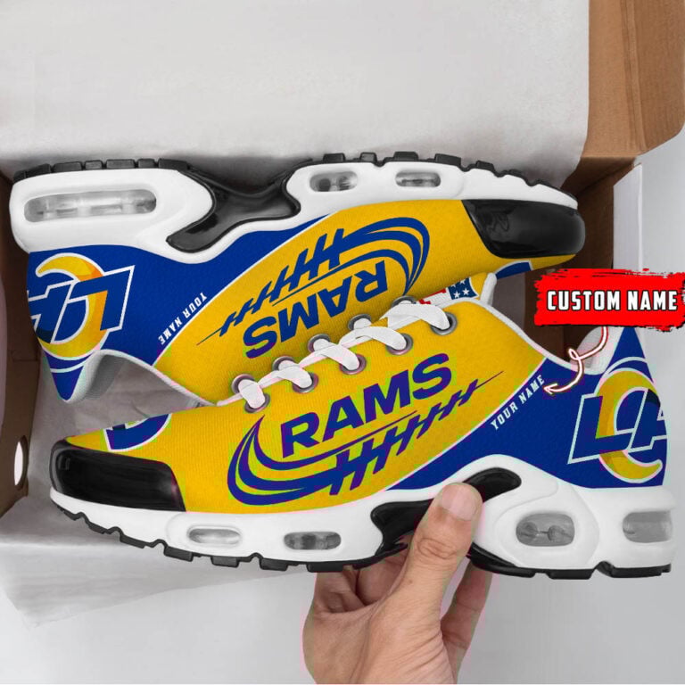 Los Angeles Rams Custom Name-TN Shoes And Baseball Jersey Shirt Perfect Gift-DS001 - Famjoys Los Angeles Rams Custom Name-TN Shoes And Baseball Jersey Shirt Perfect Gift-DS001 - Famjoys