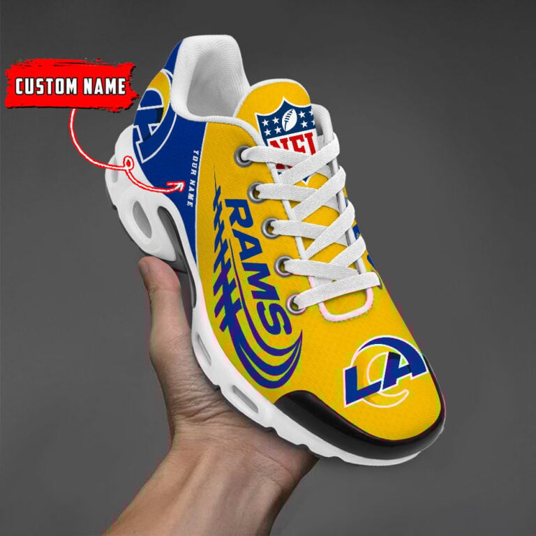 Los Angeles Rams Custom Name-TN Shoes And Baseball Jersey Shirt Perfect Gift-DS001 - Famjoys Los Angeles Rams Custom Name-TN Shoes And Baseball Jersey Shirt Perfect Gift-DS001 - Famjoys
