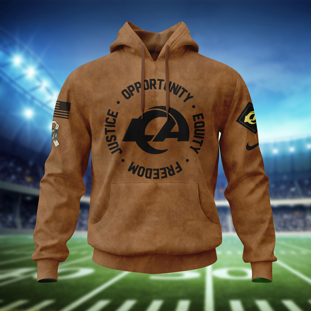Los Angeles Rams Justice Opportunity Equity Freedom Hoodie SP28122319ID06DS09 - Famjoys Los Angeles Rams Justice Opportunity Equity Freedom Hoodie SP28122319ID06DS09 - Famjoys