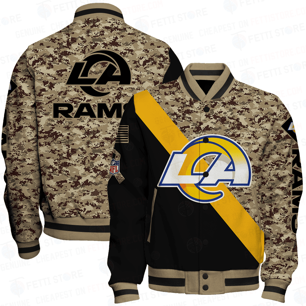 Los Angeles Rams - National Football League AOP Varsity Jacket V1 - Famjoys Los Angeles Rams - National Football League AOP Varsity Jacket V1 - Famjoys