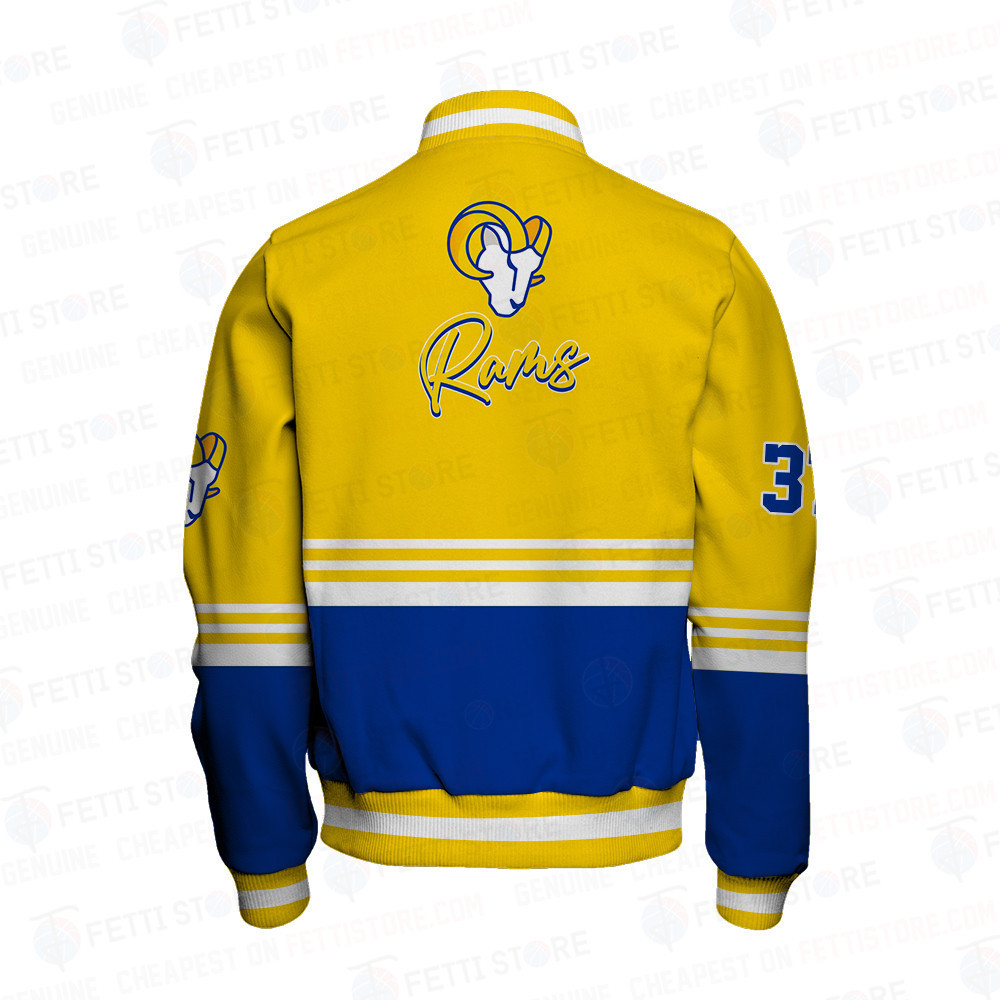 Los Angeles Rams - National Football League AOP Varsity Jacket V4 - Famjoys Los Angeles Rams - National Football League AOP Varsity Jacket V4 - Famjoys