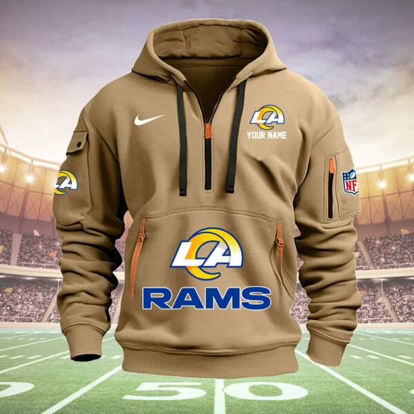 Los Angeles Rams New Personalized Quarter Zip Hoodie AZBTQZH000023 - Famjoys Los Angeles Rams New Personalized Quarter Zip Hoodie AZBTQZH000023 - Famjoys