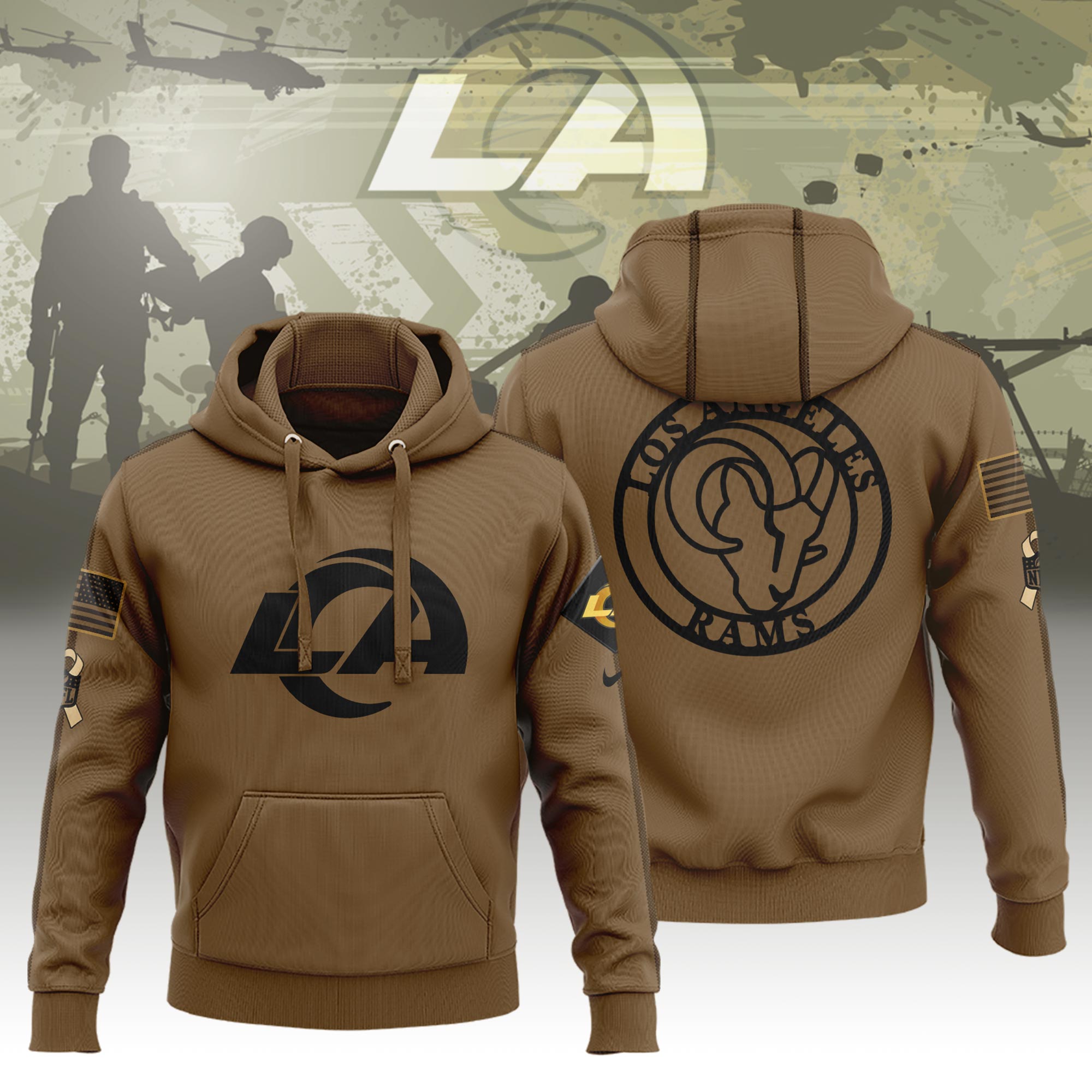 Los Angeles Rams Veterans Hoodie - Famjoys Los Angeles Rams Veterans Hoodie - Famjoys