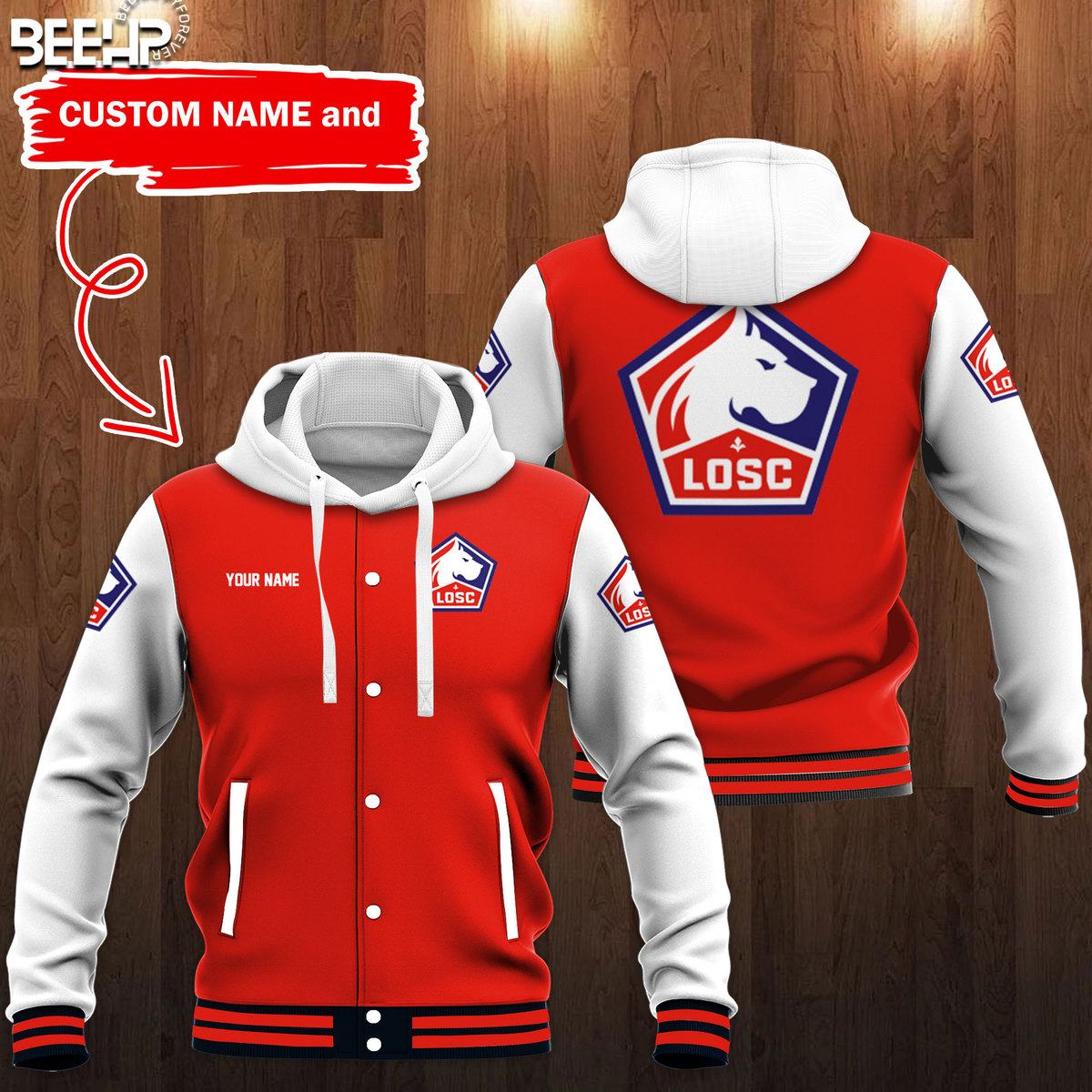 LOSC Lille Jacket Hoodie Shirt - Famjoys LOSC Lille Jacket Hoodie Shirt - Famjoys