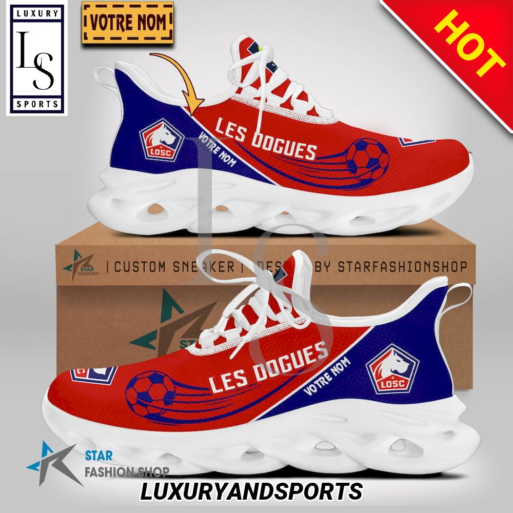 LOSC Lille Ligue 1 Custom Name Max Soul Shoes - Famjoys LOSC Lille Ligue 1 Custom Name Max Soul Shoes - Famjoys