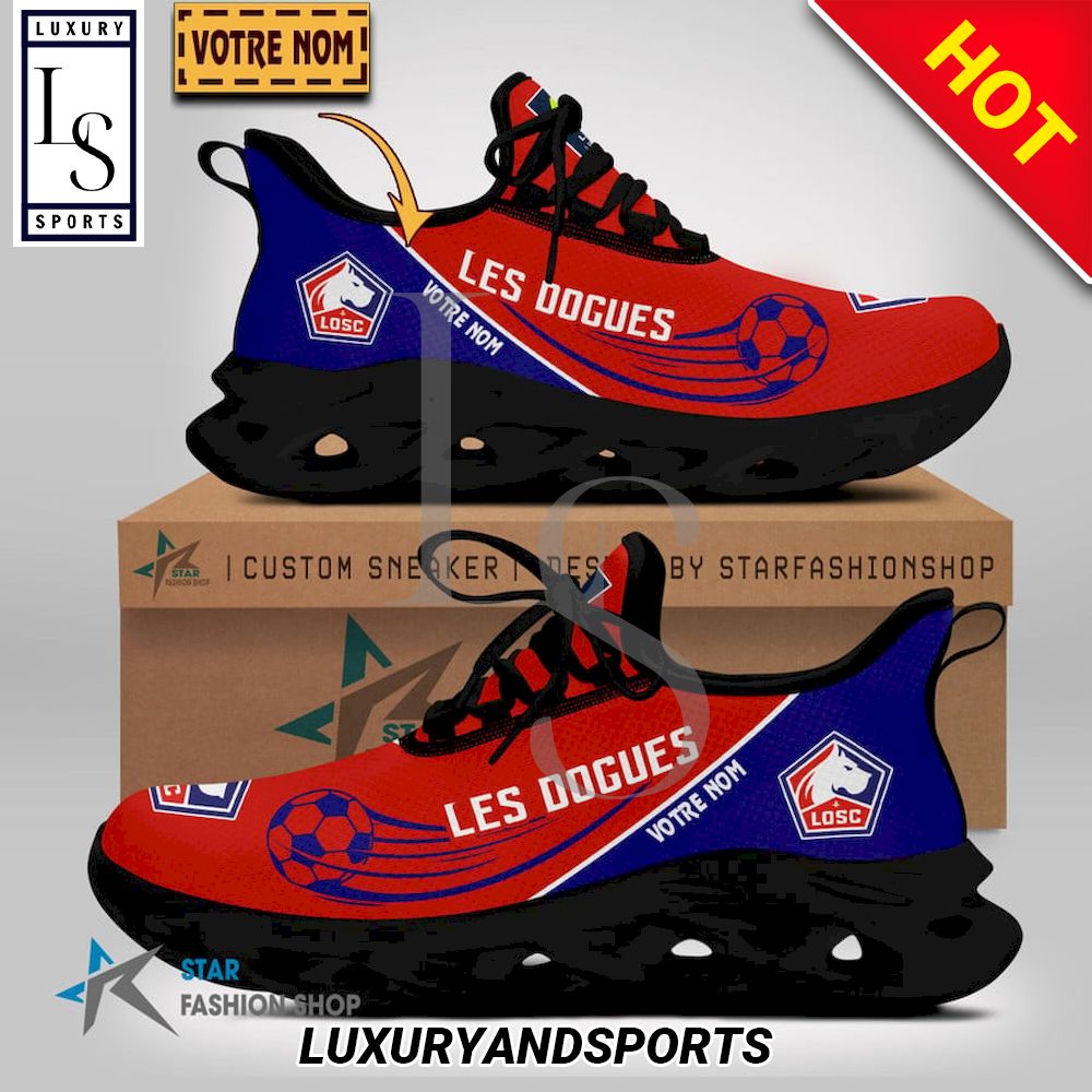 LOSC Lille Ligue 1 Custom Name Max Soul Shoes - Famjoys LOSC Lille Ligue 1 Custom Name Max Soul Shoes - Famjoys