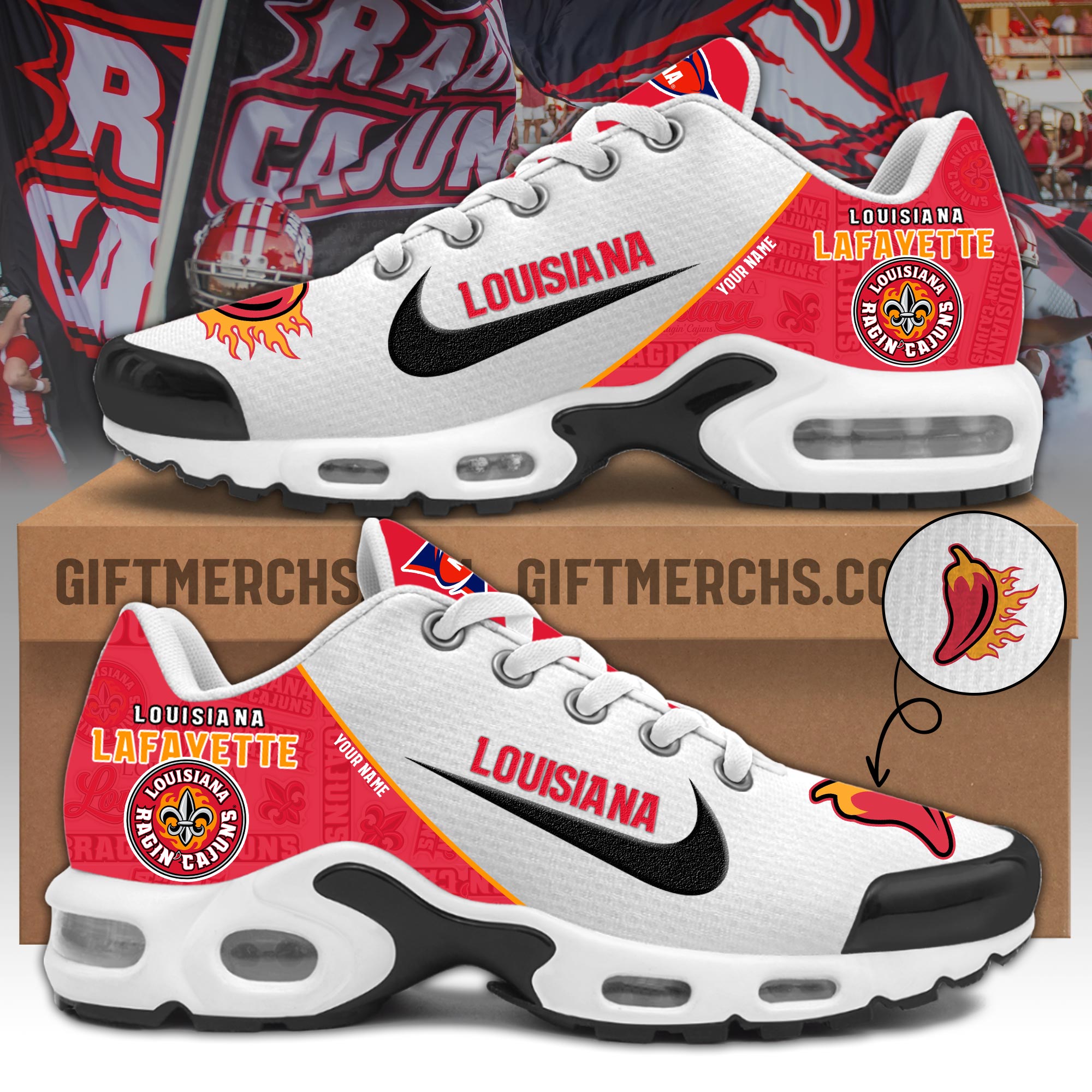Louisiana Lafayette Personalized Shoes - Famjoys Louisiana Lafayette Personalized Shoes - Famjoys
