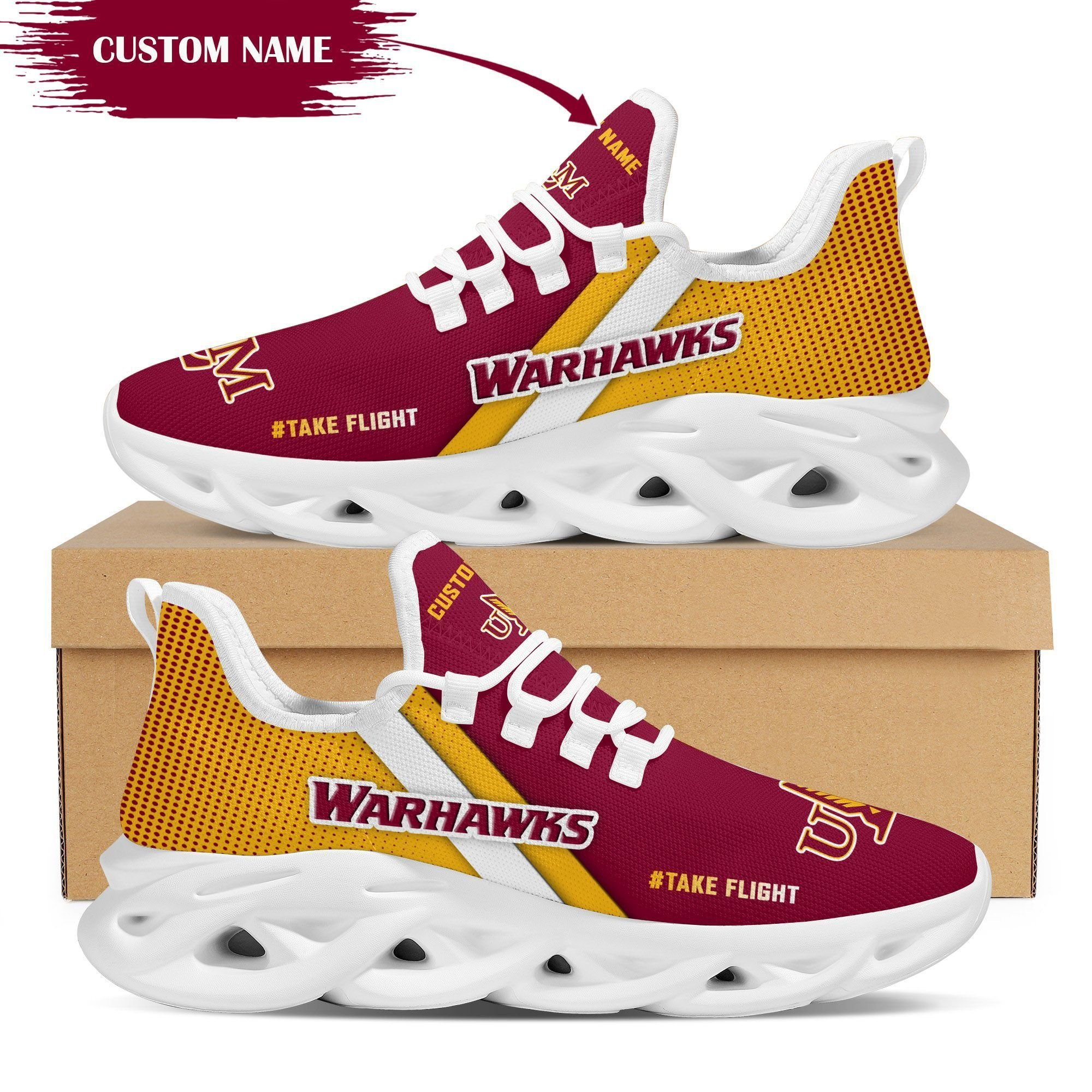 Louisiana Monroe Warhawks Custom Personalized Max Soul Sneakers Shoes - Famjoys Louisiana Monroe Warhawks Custom Personalized Max Soul Sneakers Shoes - Famjoys