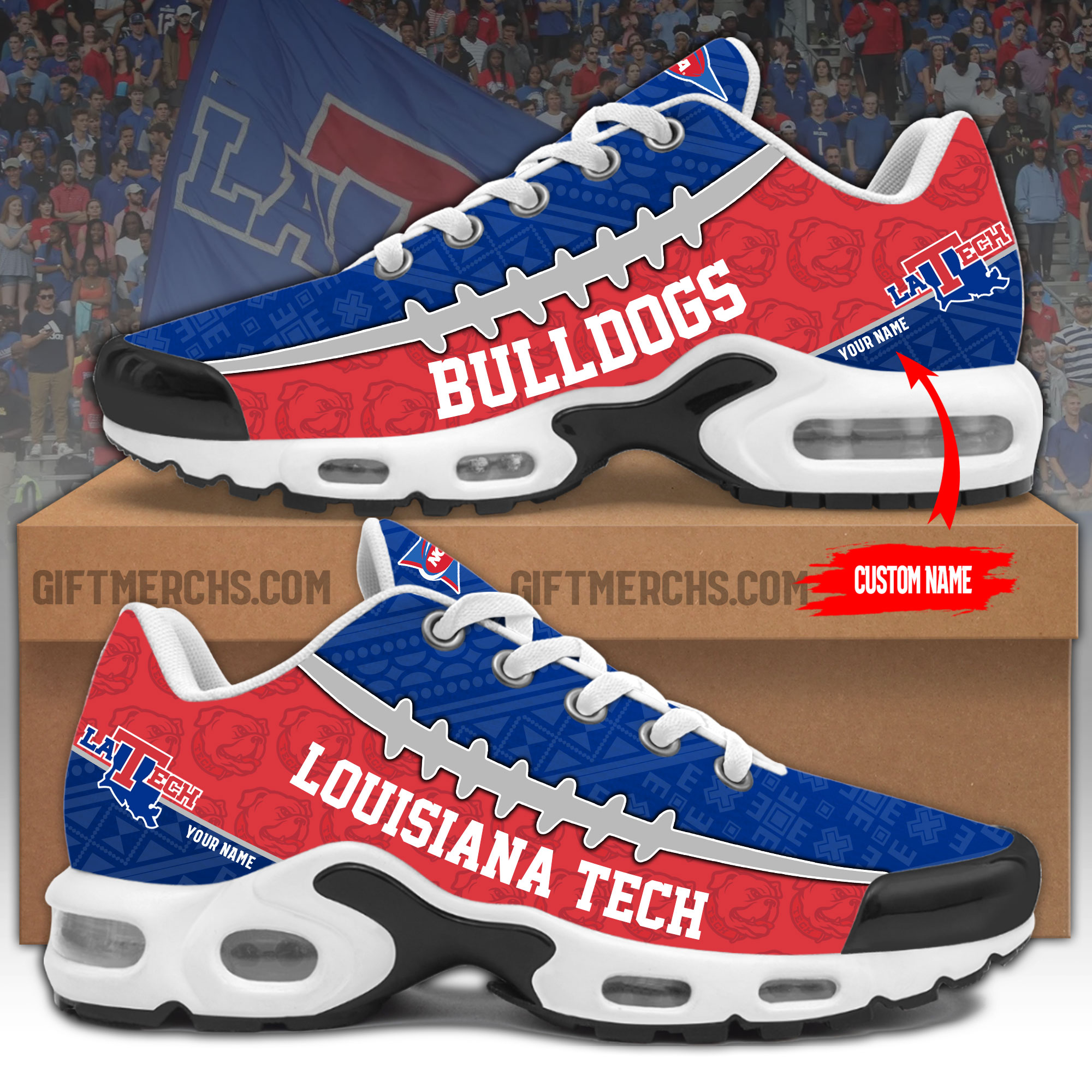 Louisiana Tech Bulldogs Personalized Shoes - Famjoys Louisiana Tech Bulldogs Personalized Shoes - Famjoys